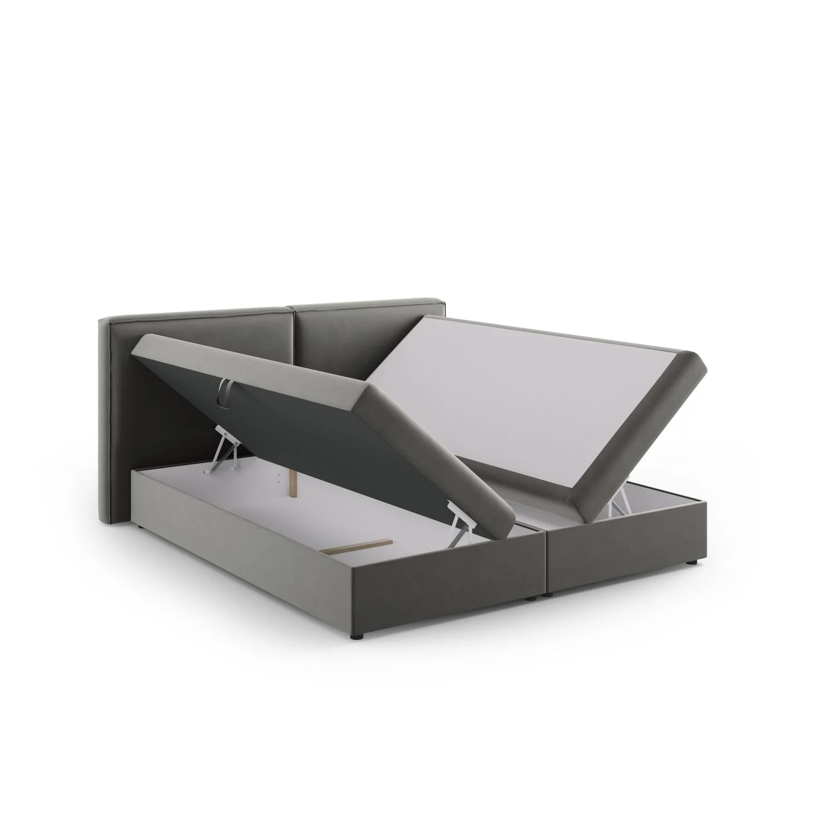 Arendal Boxspringbett mit Kopfteil und Stauraum aus Samt oder Strukturstoff, 180x200 cm - Image 37