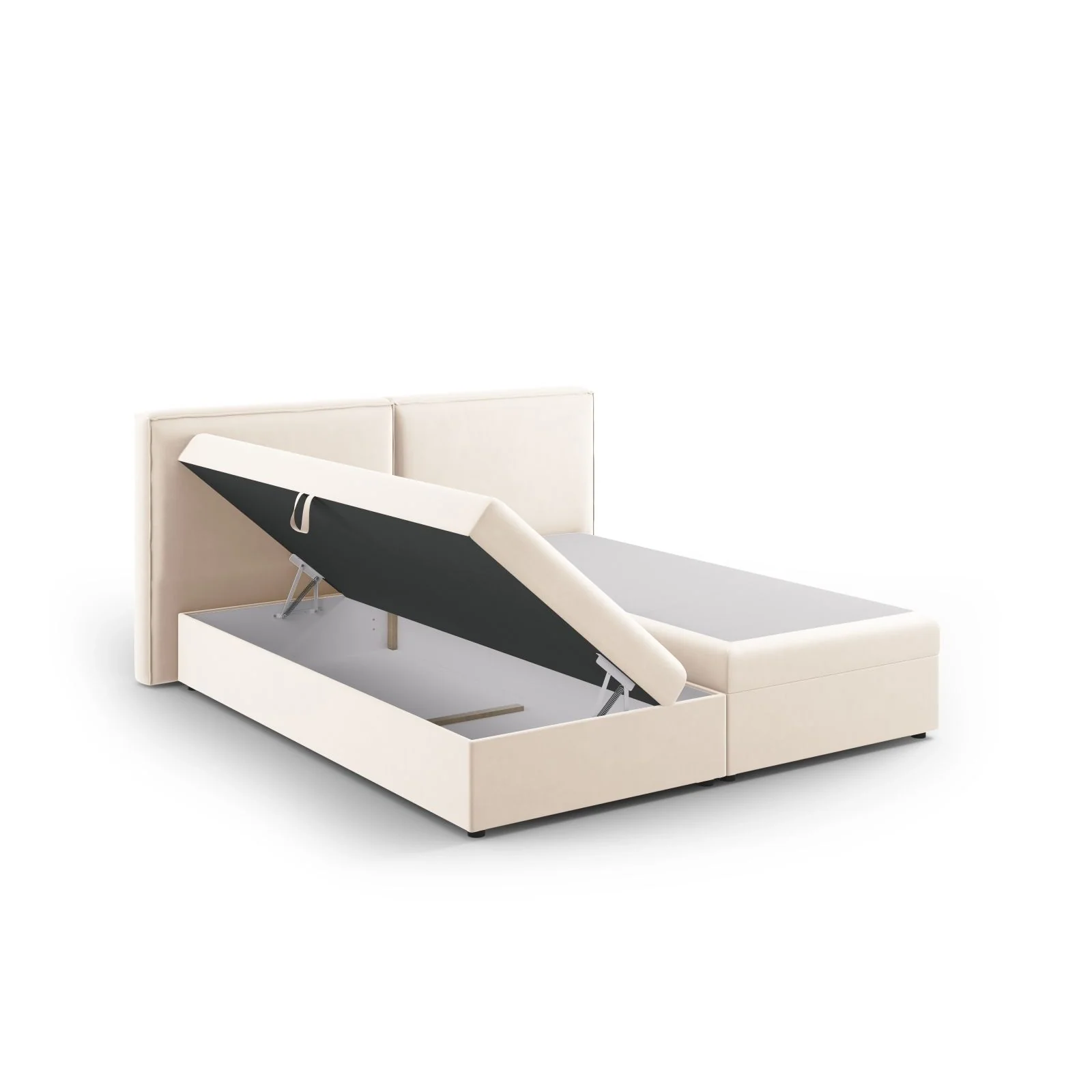 Arendal Boxspringbett mit Kopfteil und Stauraum aus Samt oder Strukturstoff, 180x200 cm - Image 4