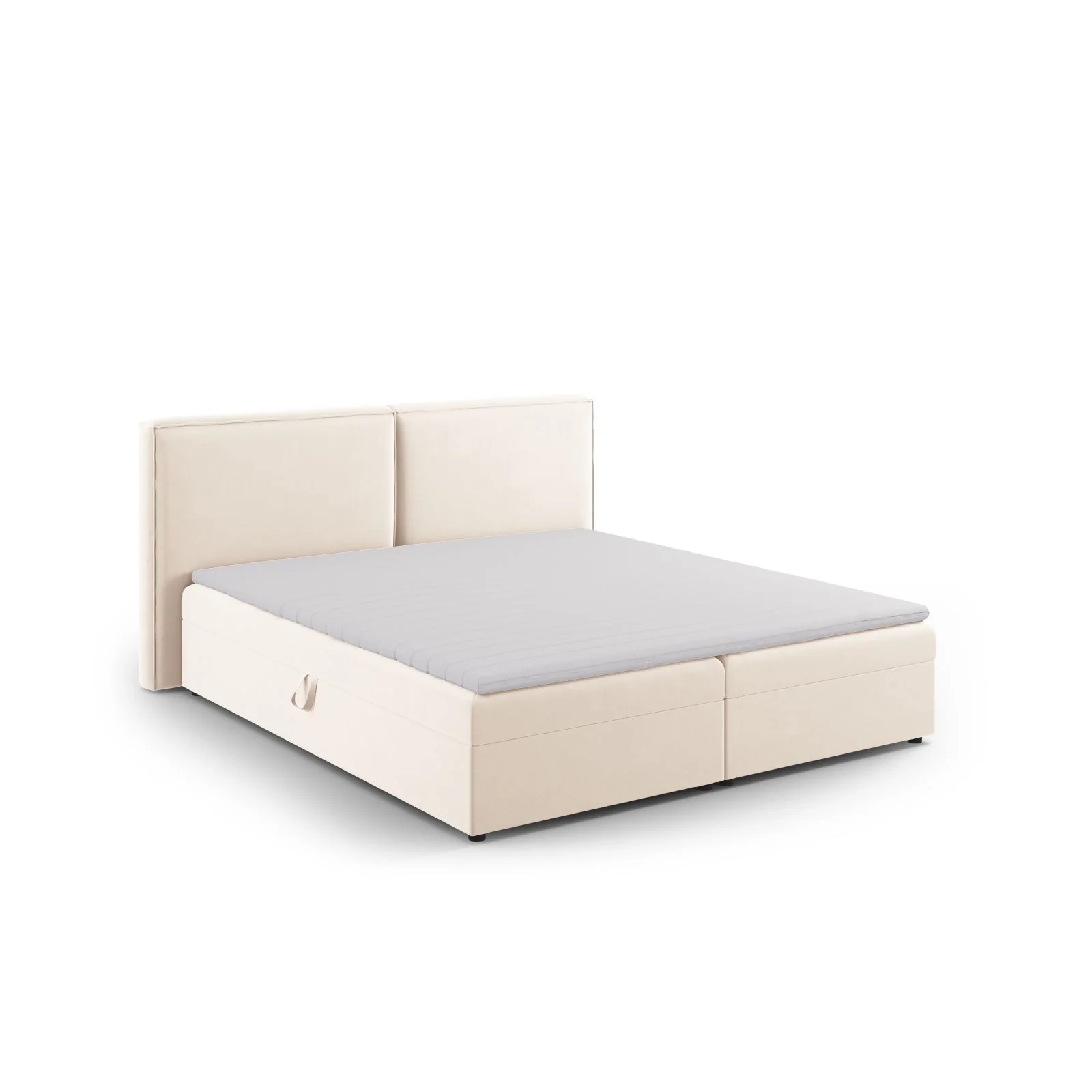 Arendal Boxspringbett mit Kopfteil und Stauraum aus Samt oder Strukturstoff, 180x200 cm - Image 6