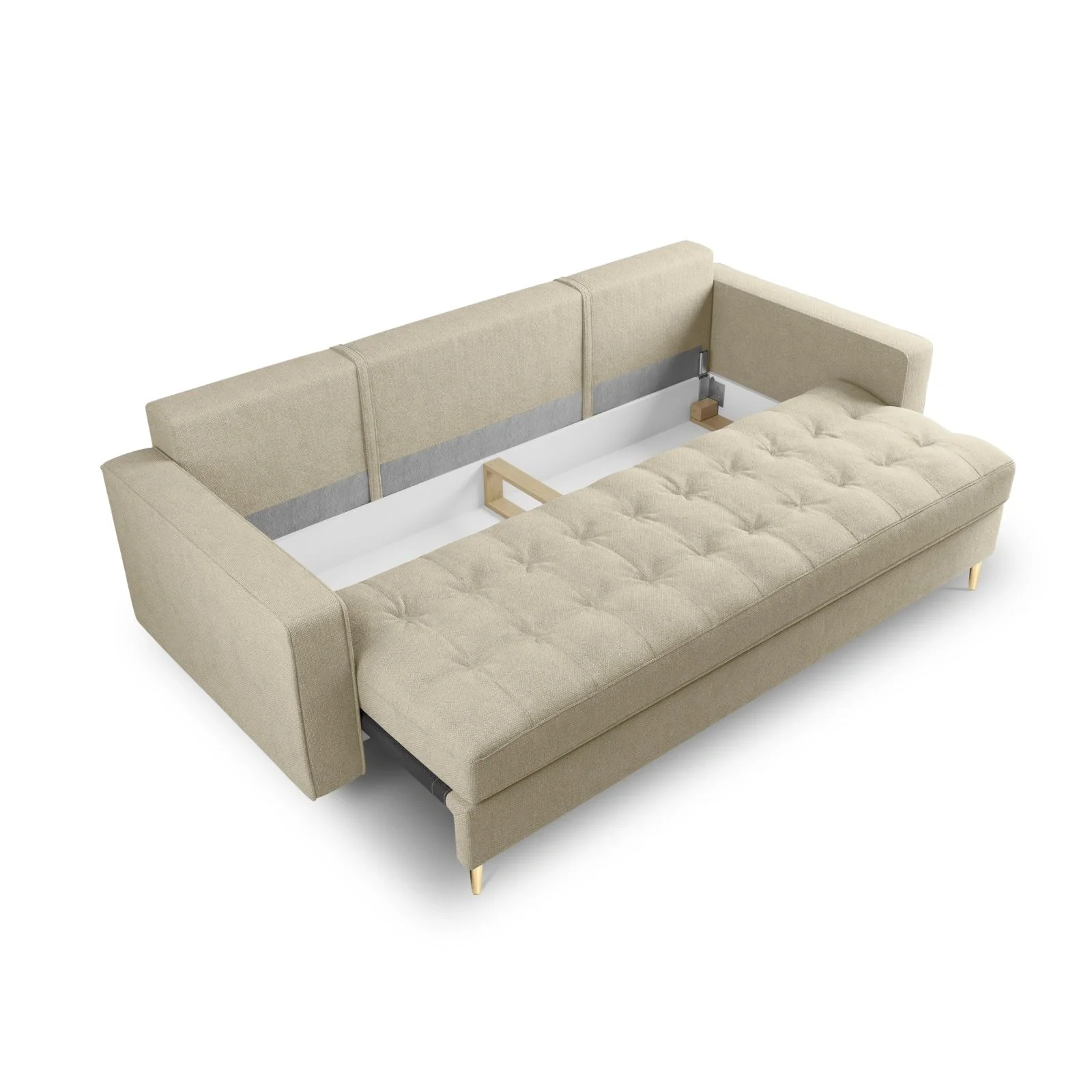 Aspen 3-Sitzer Sofa mit Schlaffunktion und Stauraum, aus Samt oder Strukturstoff, 225x100x96 cm - Image 121