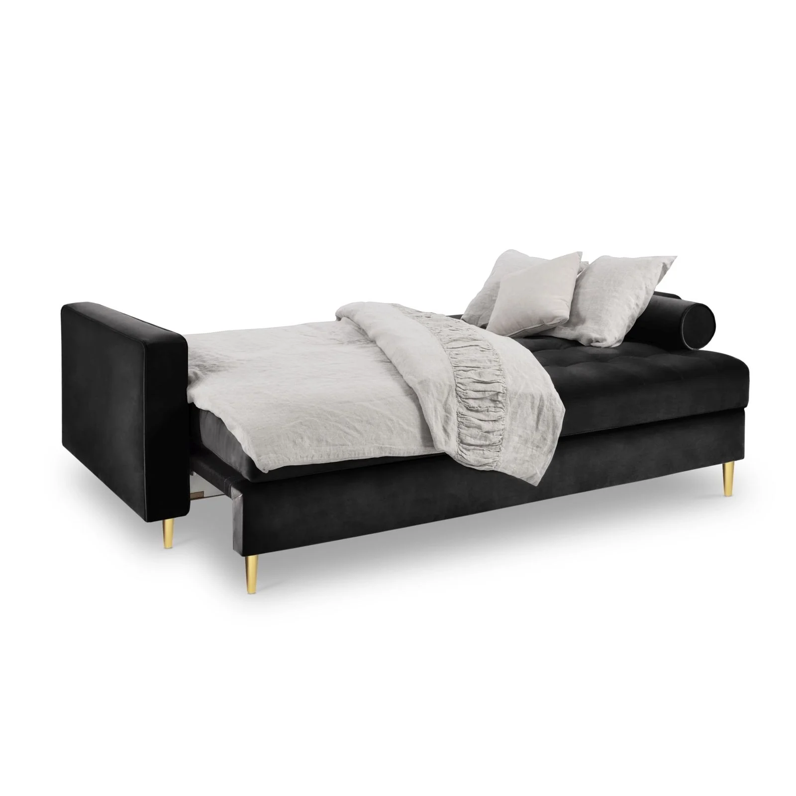 Aspen 3-Sitzer Sofa mit Schlaffunktion und Stauraum, aus Samt oder Strukturstoff, 225x100x96 cm - Image 51