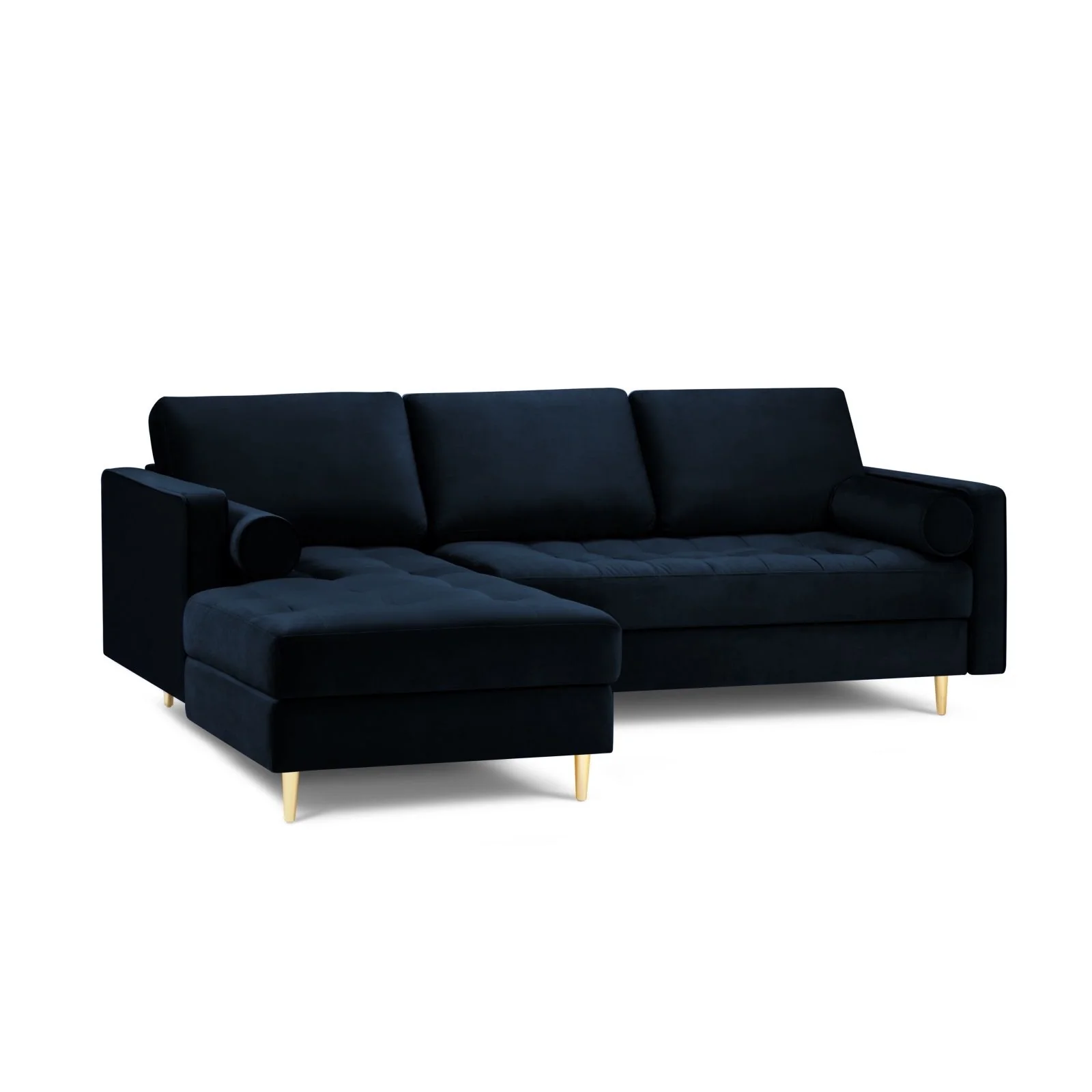 Aspen 4-Sitzer Ecksofa, Linke Seite, aus Samt oder Strukturstoff, 236x170x90 cm