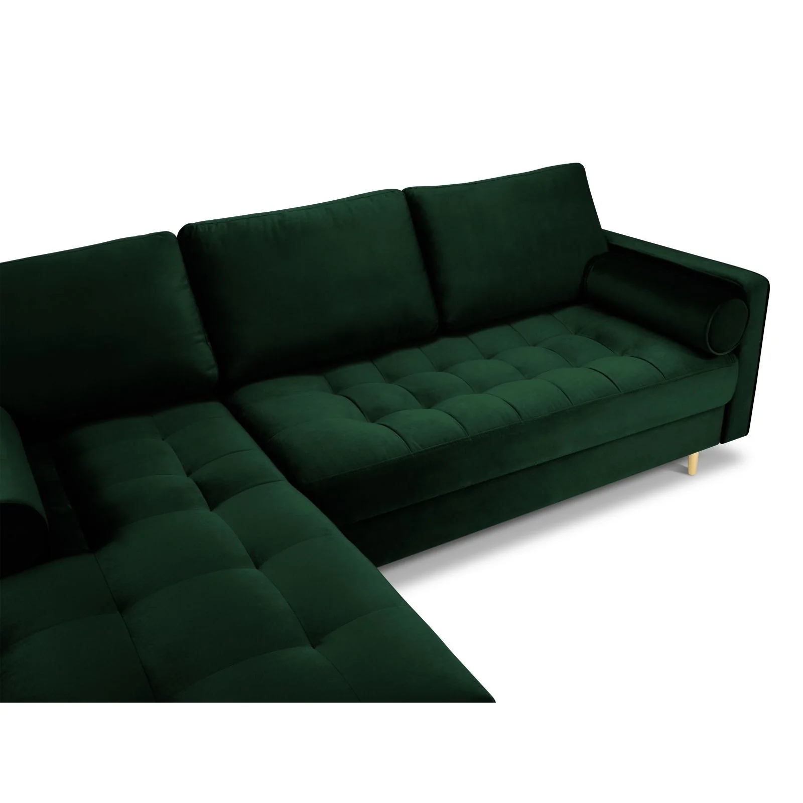 Aspen 4-Sitzer Ecksofa, Linke Seite, aus Samt oder Strukturstoff, 236x170x90 cm - Image 14