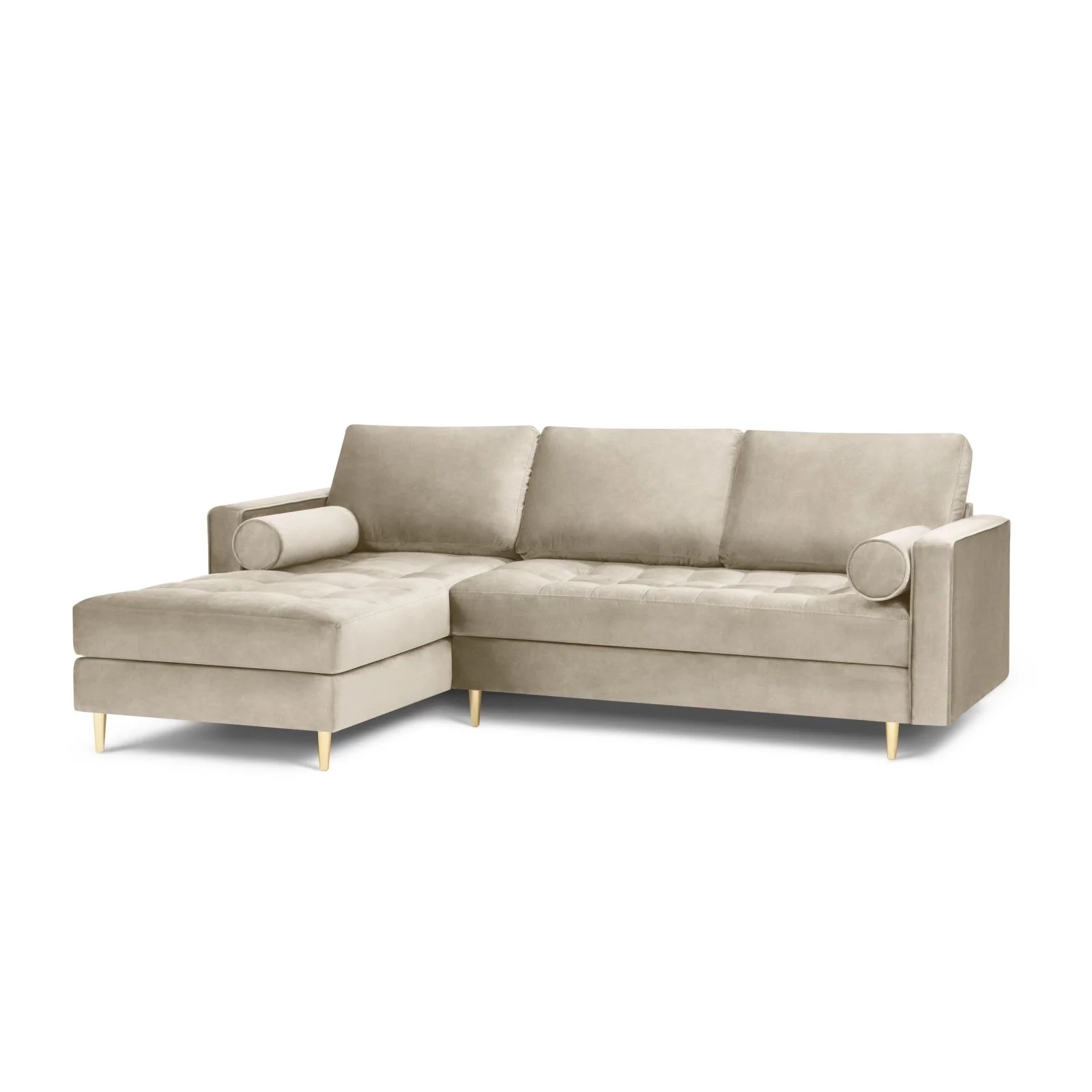 Aspen 4-Sitzer Ecksofa, Linke Seite, aus Samt oder Strukturstoff, 236x170x90 cm - Image 27