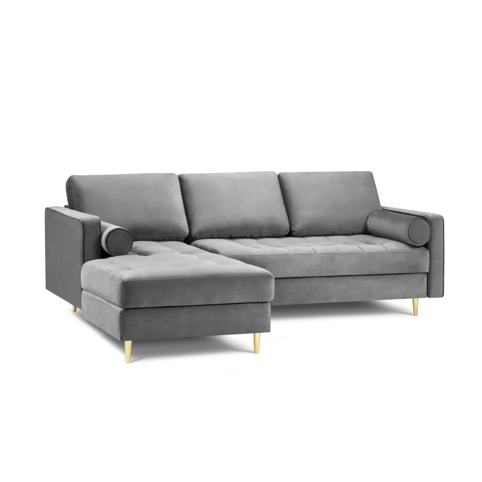 Aspen 4-Sitzer Ecksofa, Linke Seite, aus Samt oder Strukturstoff, 236x170x90 cm - Image 31