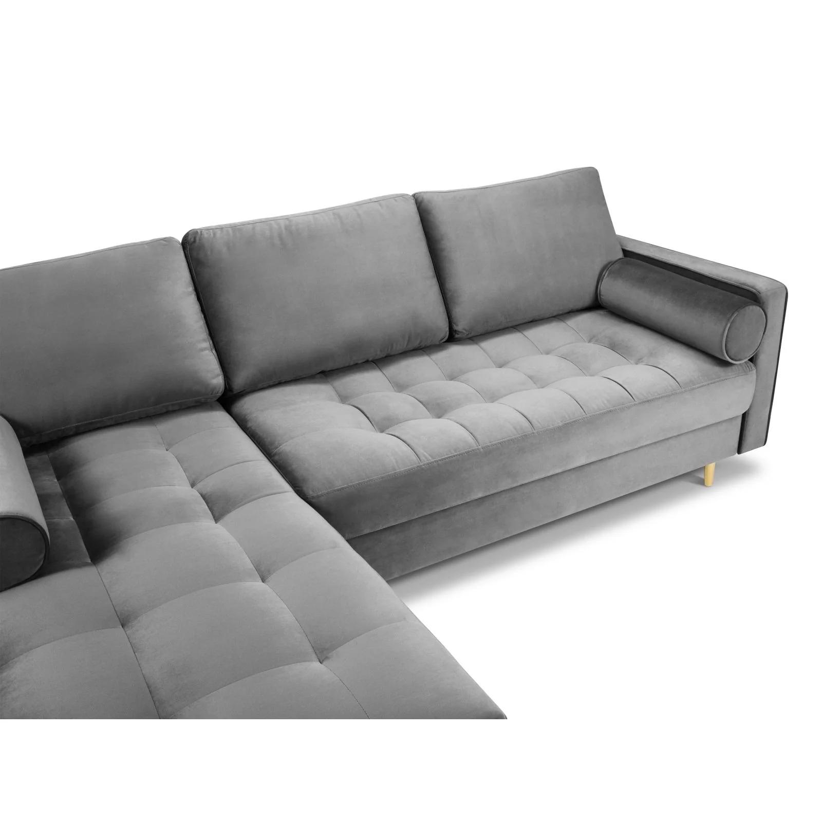 Aspen 4-Sitzer Ecksofa, Linke Seite, aus Samt oder Strukturstoff, 236x170x90 cm - Image 32