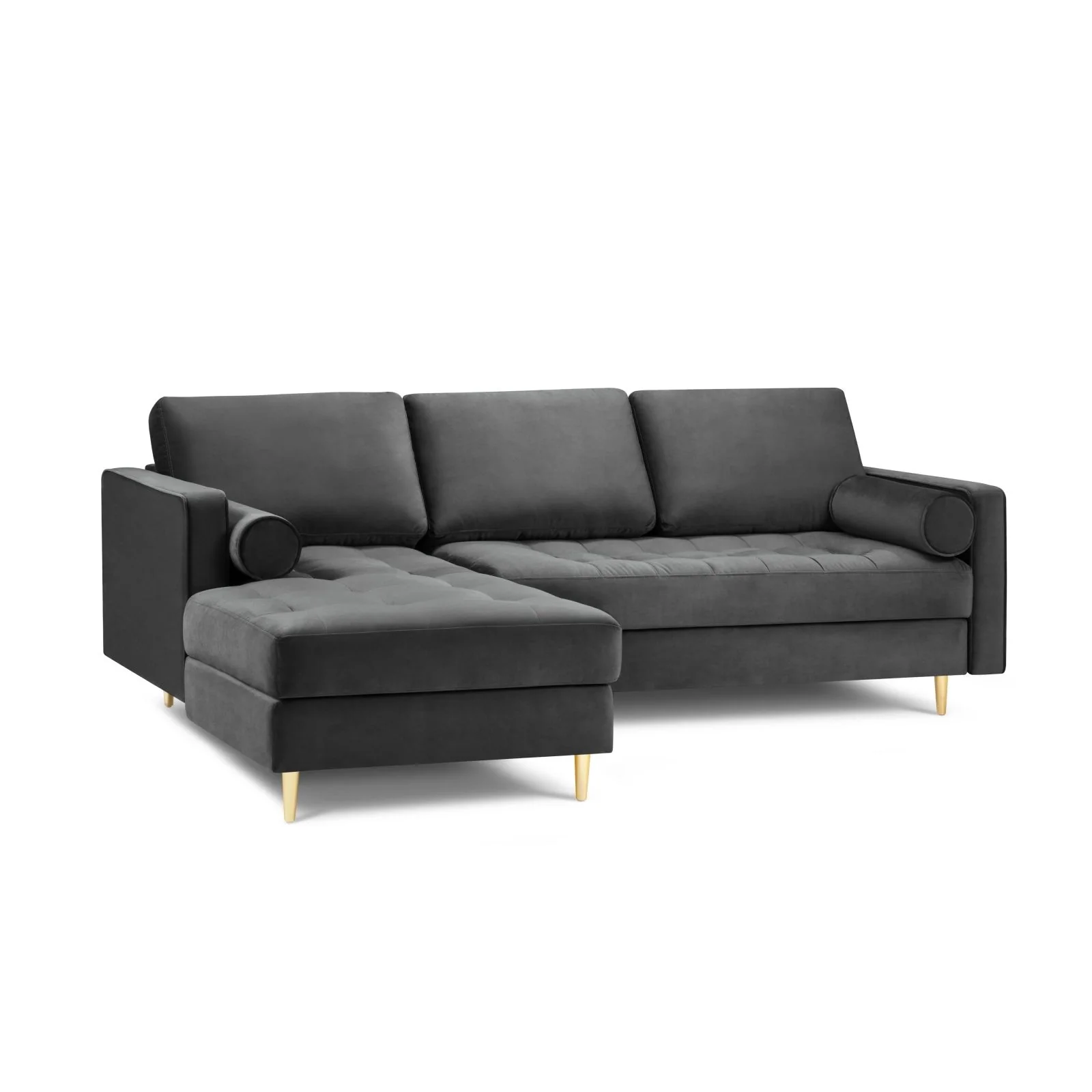 Aspen 4-Sitzer Ecksofa, Linke Seite, aus Samt oder Strukturstoff, 236x170x90 cm - Image 37