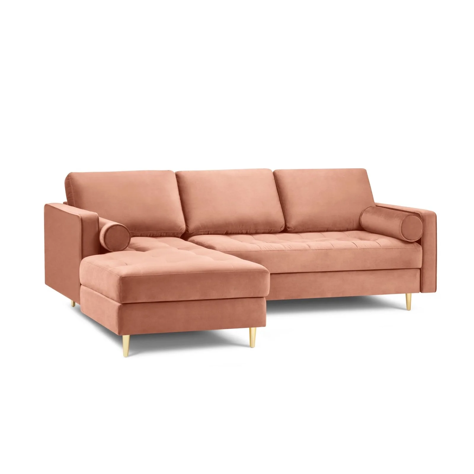 Aspen 4-Sitzer Ecksofa, Linke Seite, aus Samt oder Strukturstoff, 236x170x90 cm - Image 54