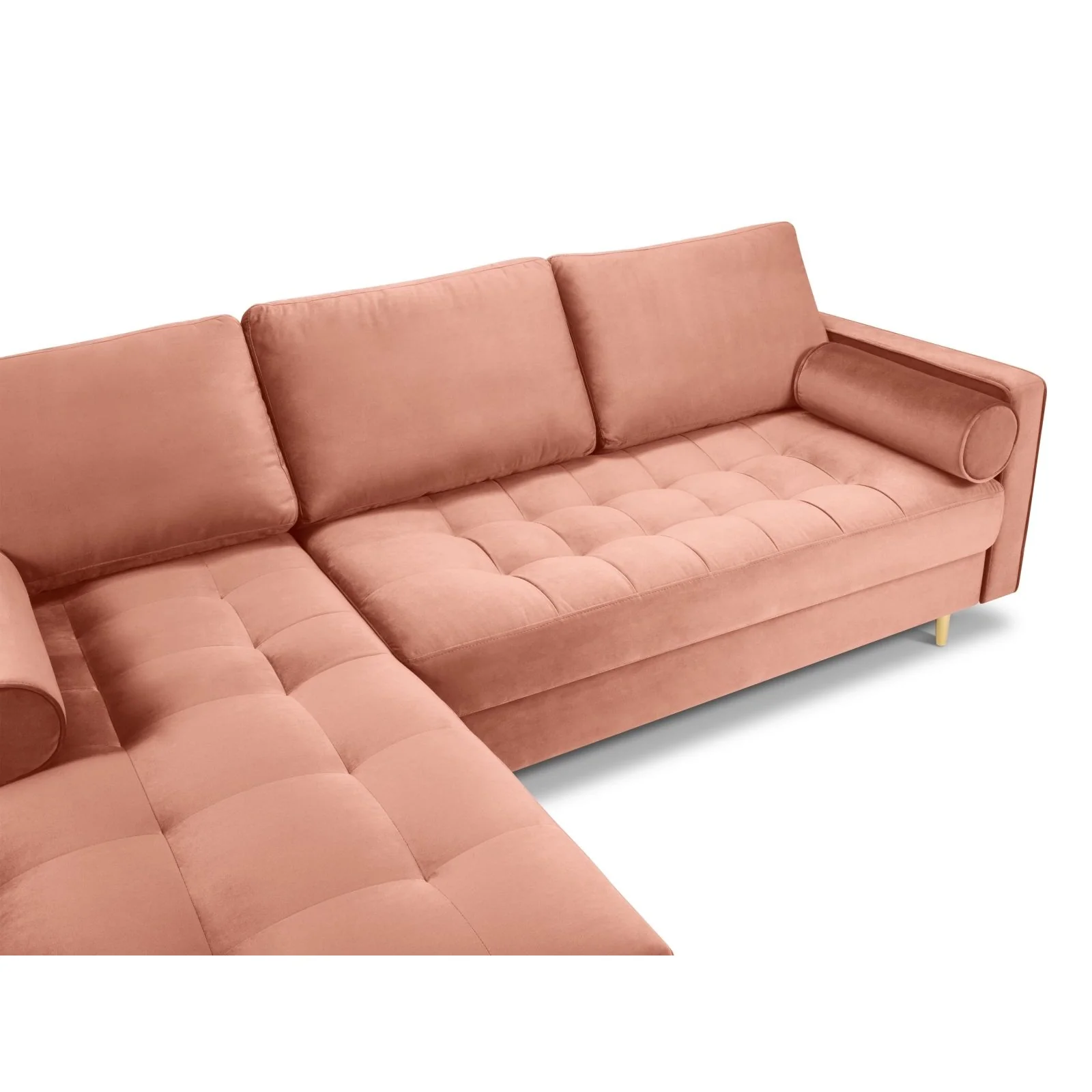Aspen 4-Sitzer Ecksofa, Linke Seite, aus Samt oder Strukturstoff, 236x170x90 cm - Image 55