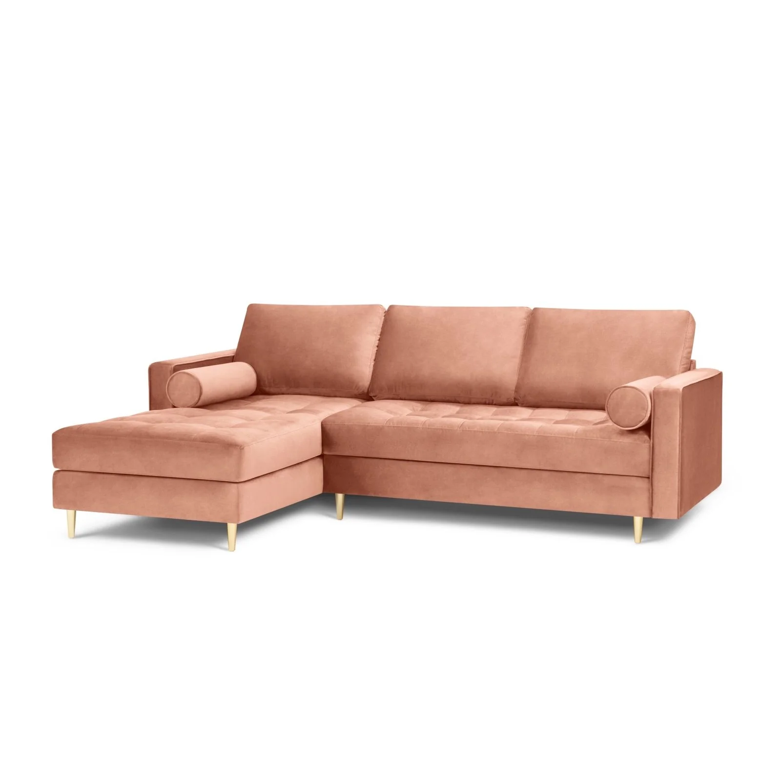 Aspen 4-Sitzer Ecksofa, Linke Seite, aus Samt oder Strukturstoff, 236x170x90 cm - Image 56