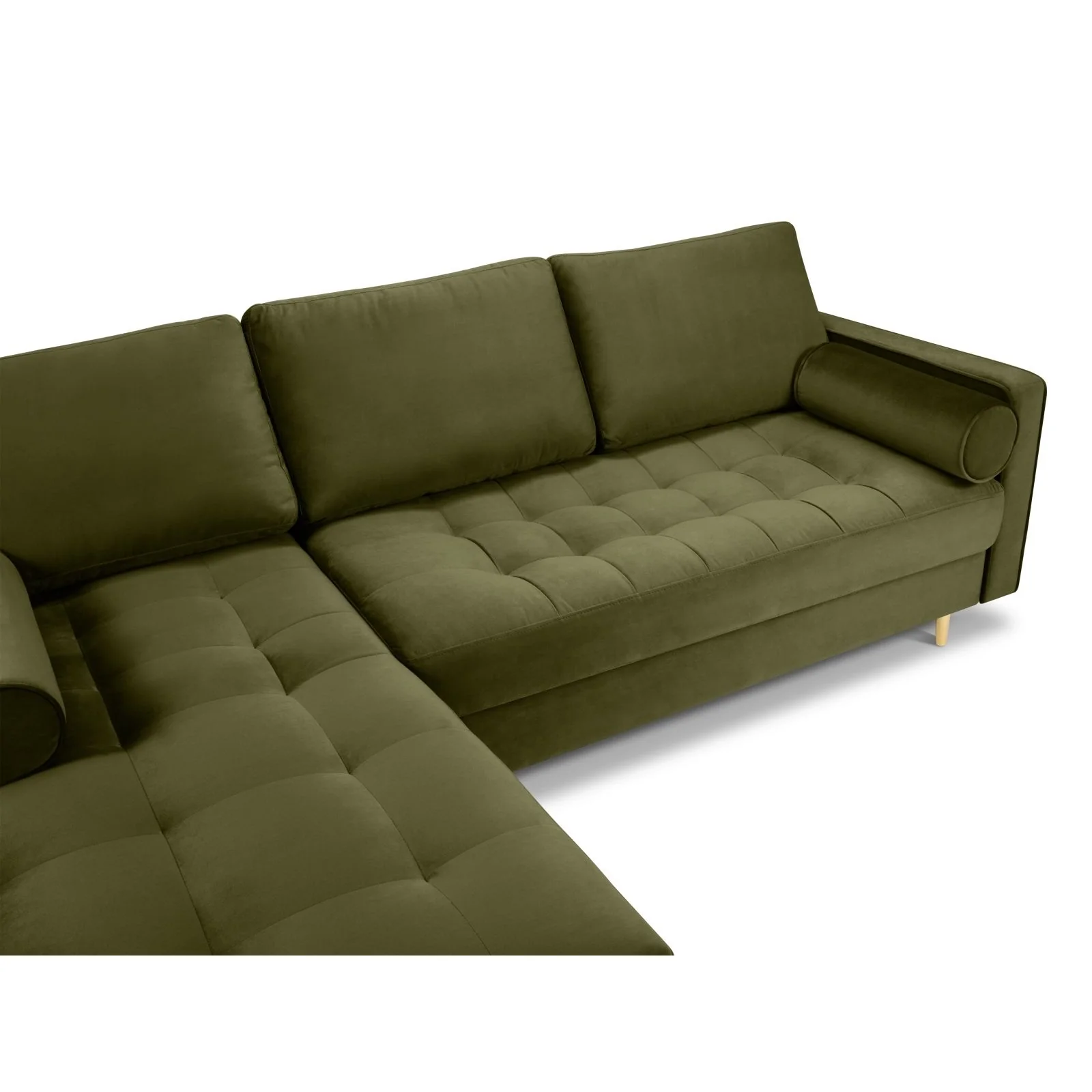 Aspen 4-Sitzer Ecksofa, Linke Seite, aus Samt oder Strukturstoff, 236x170x90 cm - Image 8