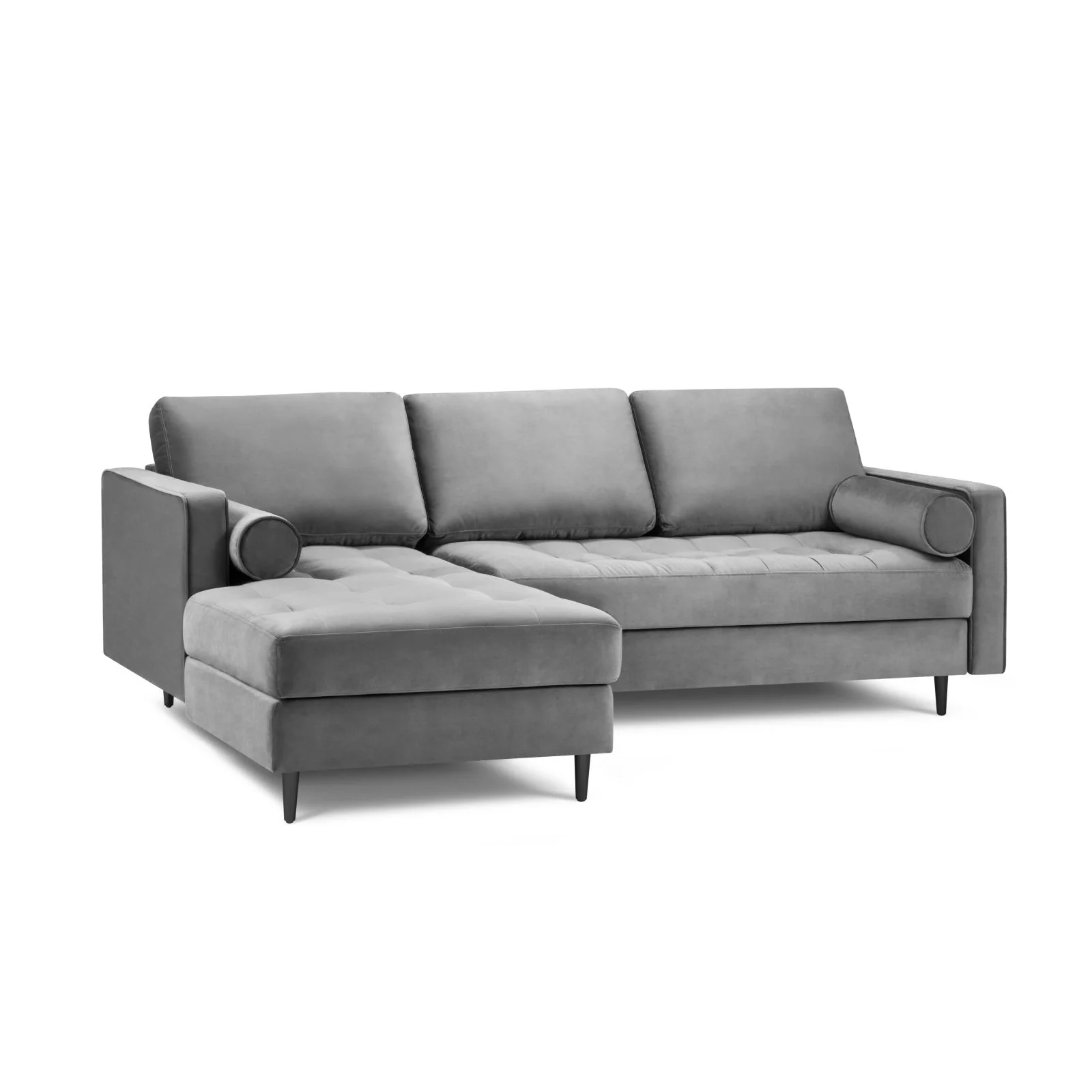 Aspen 4-Sitzer Ecksofa, Linke Seite, aus Samt oder Strukturstoff, 236x170x90 cm - Image 89
