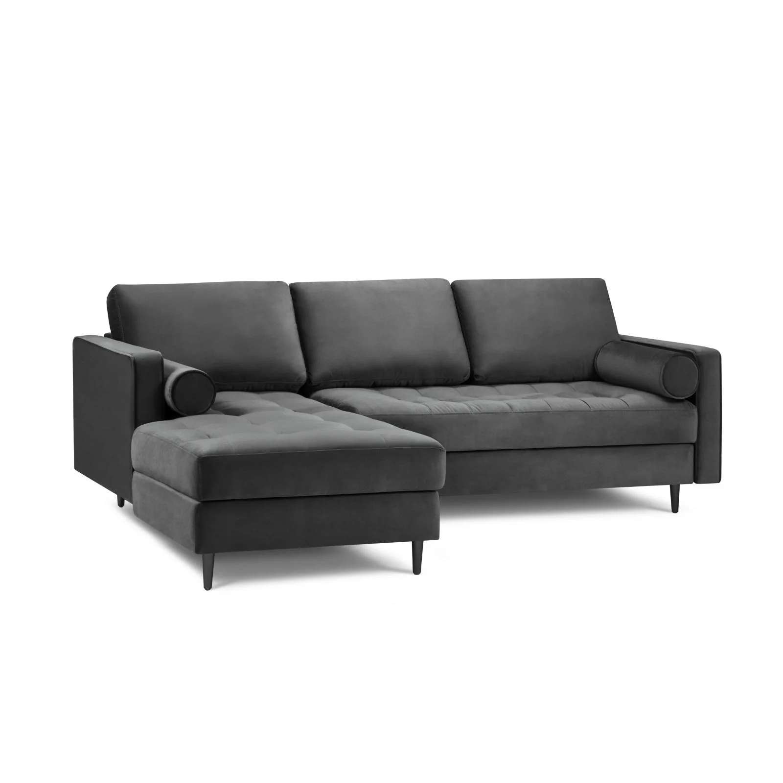 Aspen 4-Sitzer Ecksofa, Linke Seite, aus Samt oder Strukturstoff, 236x170x90 cm - Image 95