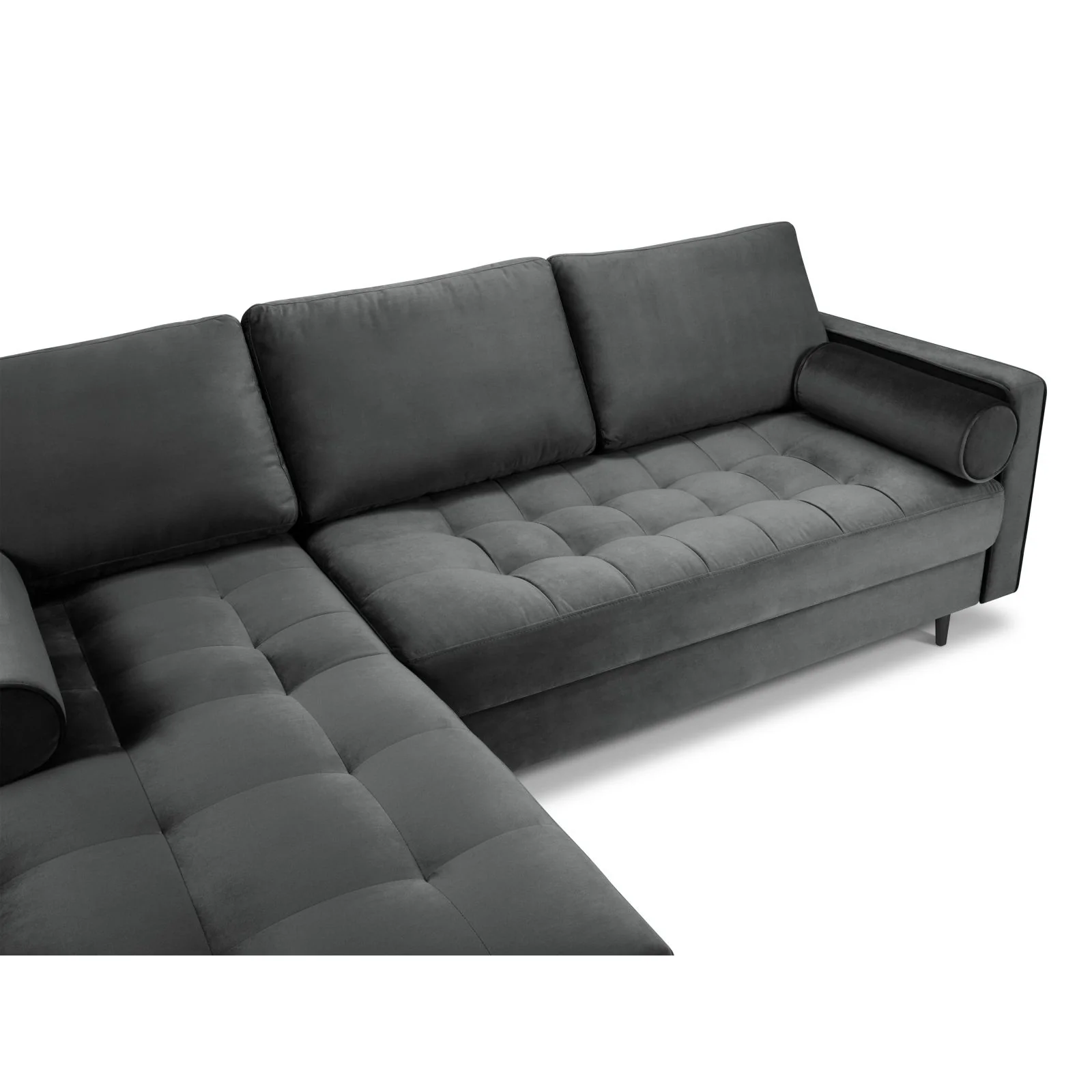 Aspen 4-Sitzer Ecksofa, Linke Seite, aus Samt oder Strukturstoff, 236x170x90 cm - Image 96