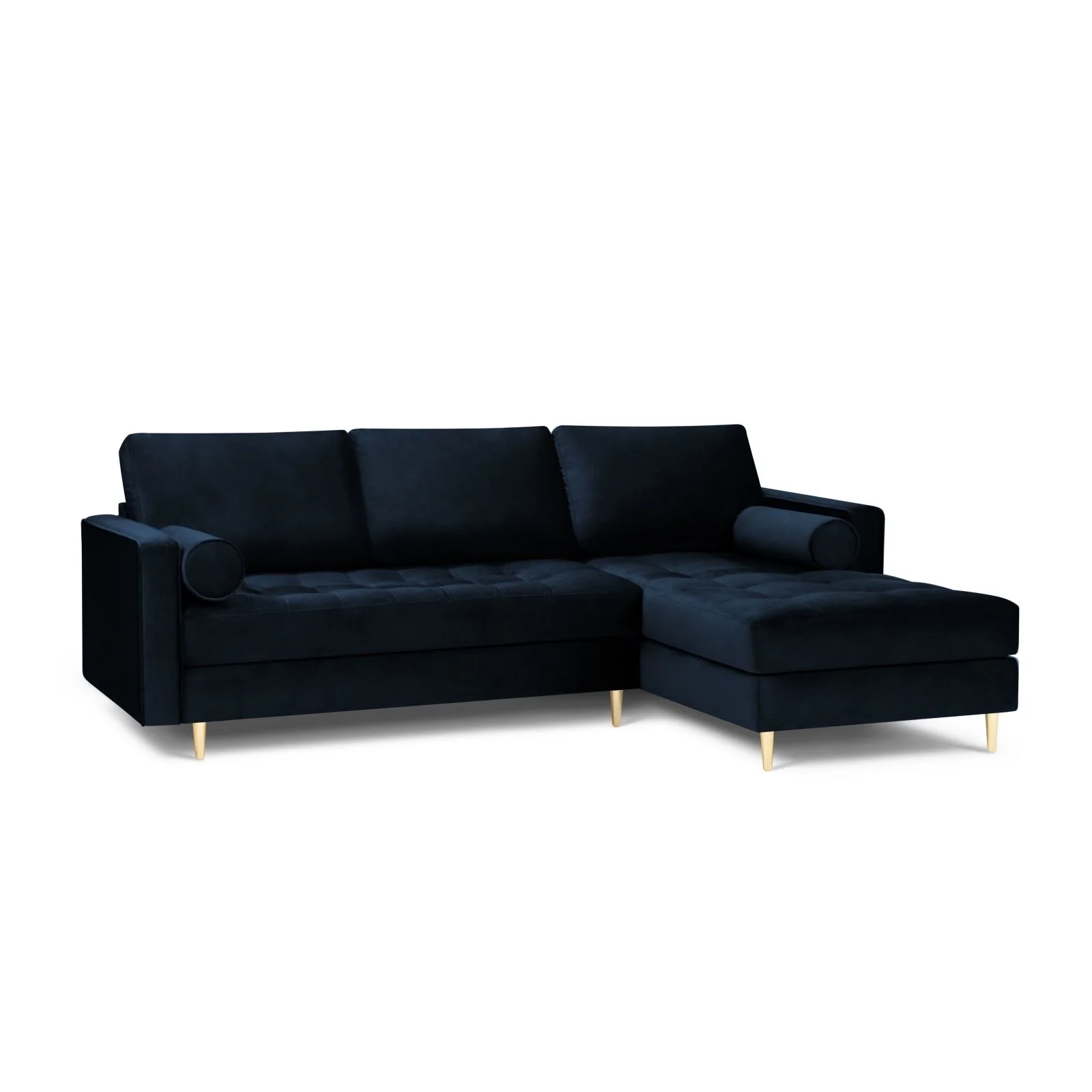 Aspen 4-Sitzer Ecksofa, Rechte Seite, aus Samt oder Strukturstoff, 236x170x90 cm
