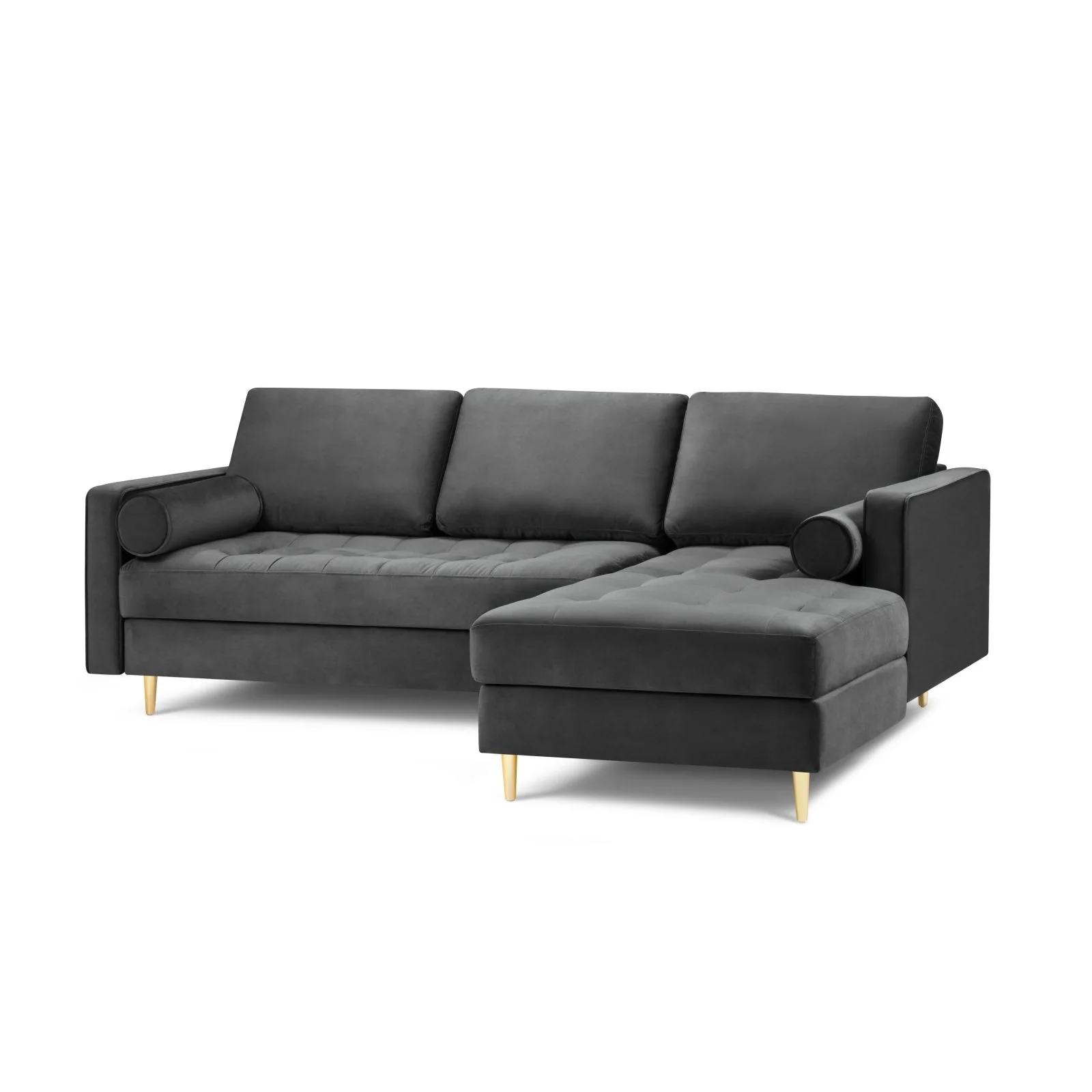 Aspen 4-Sitzer Ecksofa, Rechte Seite, aus Samt oder Strukturstoff, 236x170x90 cm - Image 39