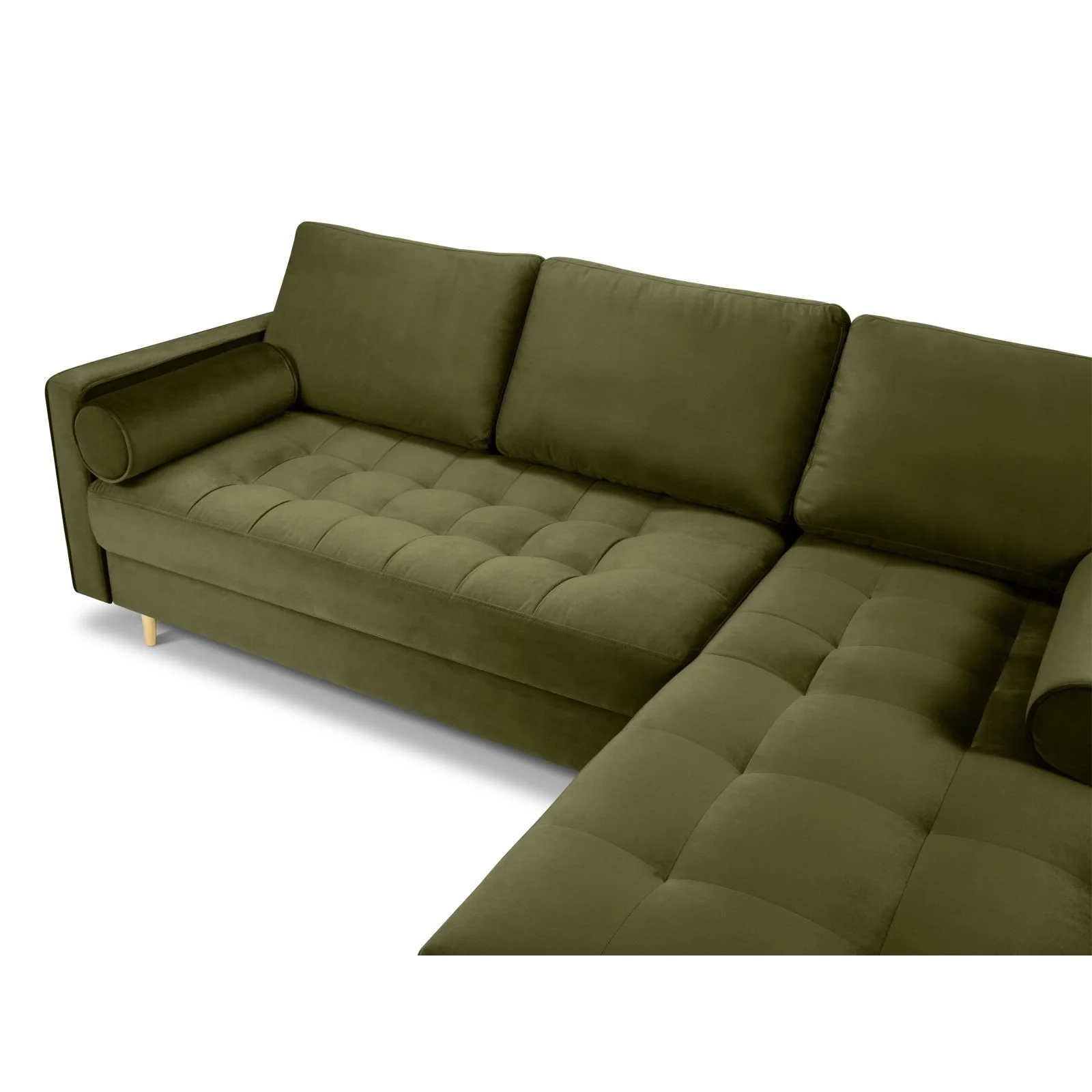 Aspen 4-Sitzer Ecksofa, Rechte Seite, aus Samt oder Strukturstoff, 236x170x90 cm - Image 8