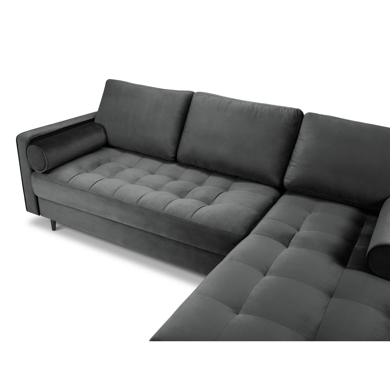 Aspen 4-Sitzer Ecksofa, Rechte Seite, aus Samt oder Strukturstoff, 236x170x90 cm - Image 98