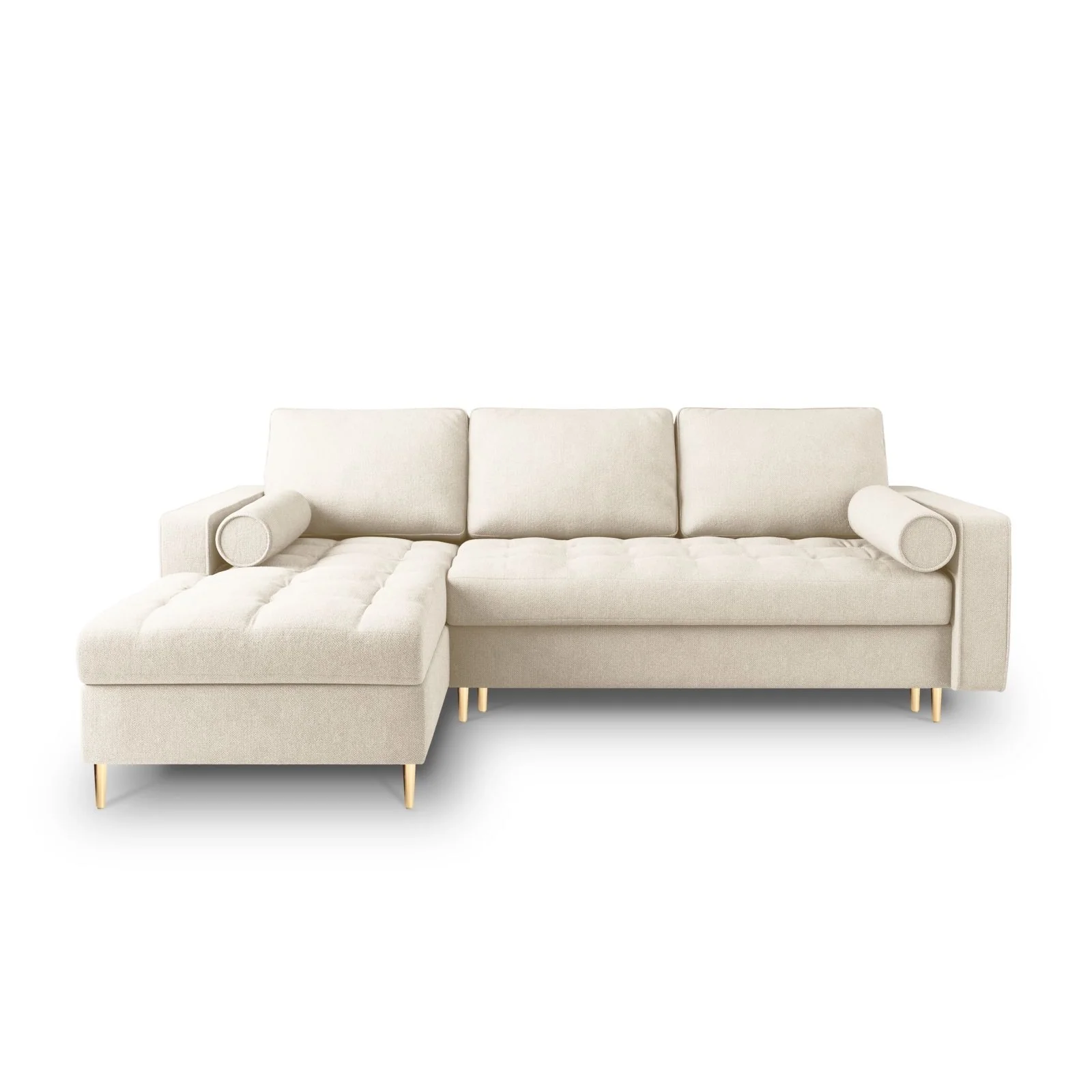 Aspen 5-Sitzer Ecksofa mit Schlaffunktion und Stauraum, Linke Seite, aus Samt oder Strukturstoff, 240x175x96 cm - Image 100