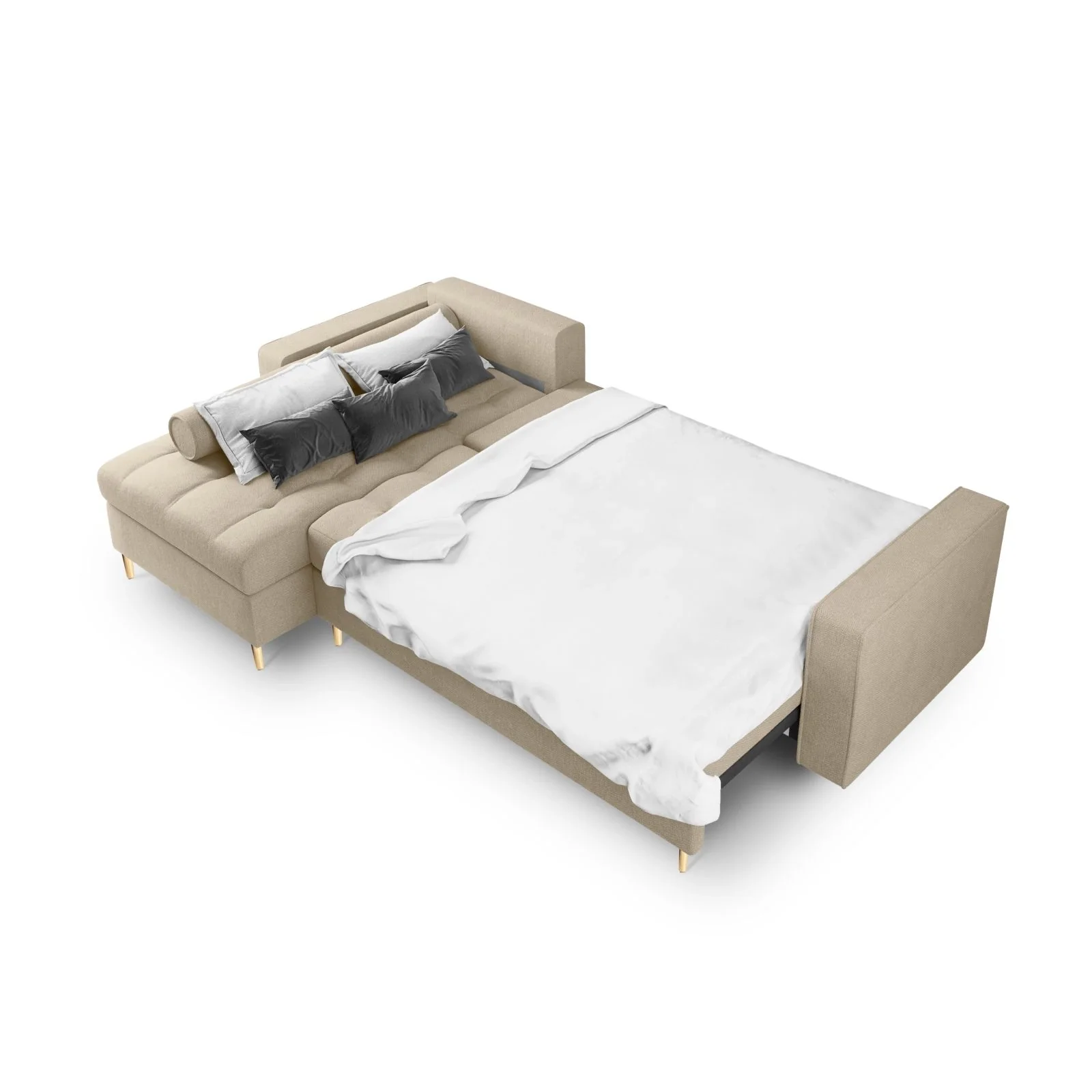 Aspen 5-Sitzer Ecksofa mit Schlaffunktion und Stauraum, Linke Seite, aus Samt oder Strukturstoff, 240x175x96 cm - Image 105