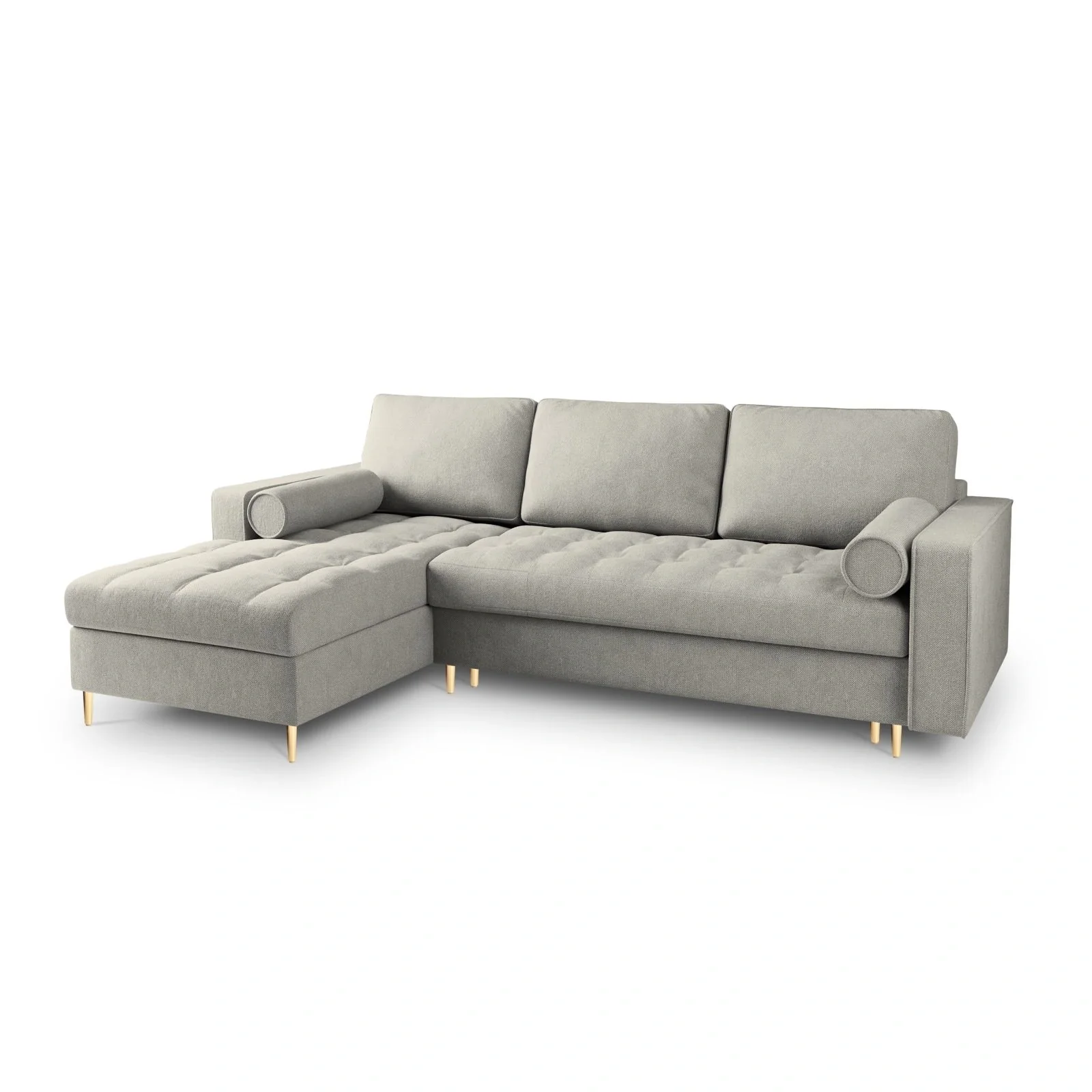 Aspen 5-Sitzer Ecksofa mit Schlaffunktion und Stauraum, Linke Seite, aus Samt oder Strukturstoff, 240x175x96 cm - Image 109