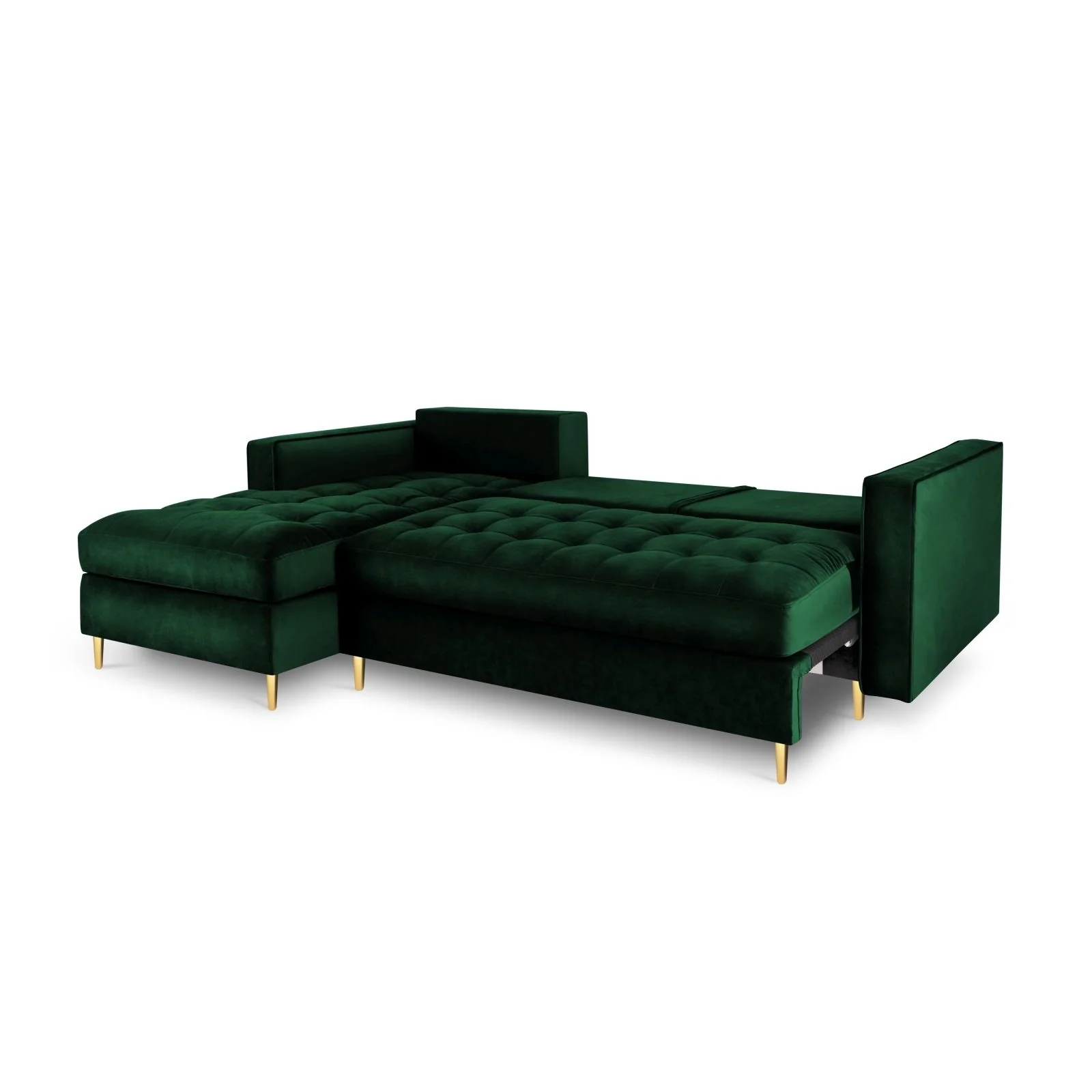 Aspen 5-Sitzer Ecksofa mit Schlaffunktion und Stauraum, Linke Seite, aus Samt oder Strukturstoff, 240x175x96 cm - Image 11