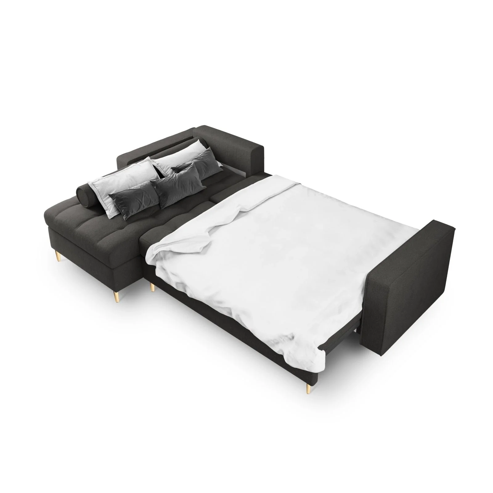 Aspen 5-Sitzer Ecksofa mit Schlaffunktion und Stauraum, Linke Seite, aus Samt oder Strukturstoff, 240x175x96 cm - Image 117