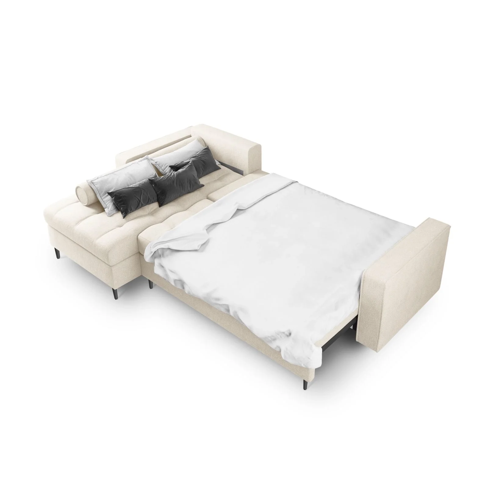 Aspen 5-Sitzer Ecksofa mit Schlaffunktion und Stauraum, Linke Seite, aus Samt oder Strukturstoff, 240x175x96 cm - Image 123