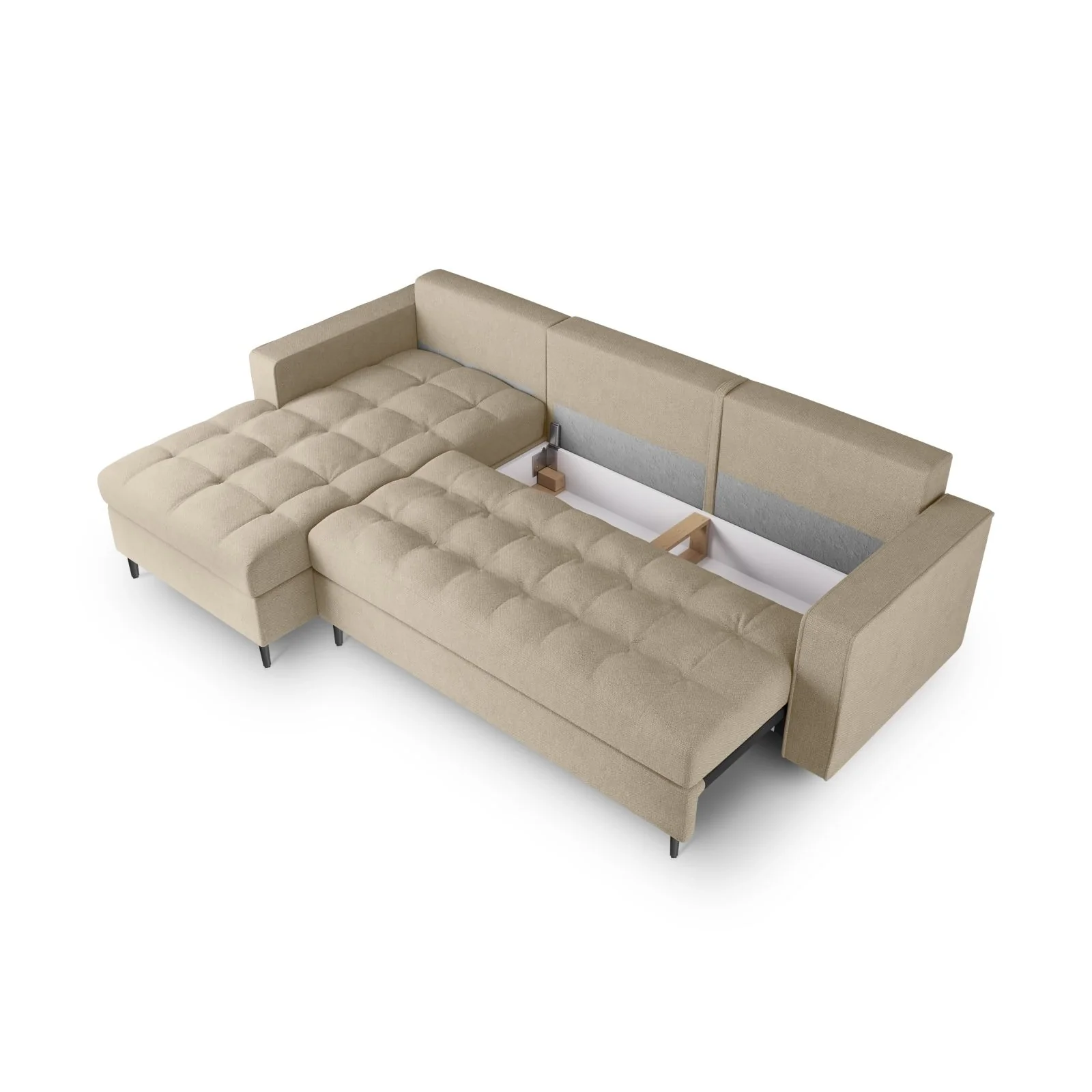 Aspen 5-Sitzer Ecksofa mit Schlaffunktion und Stauraum, Linke Seite, aus Samt oder Strukturstoff, 240x175x96 cm - Image 128