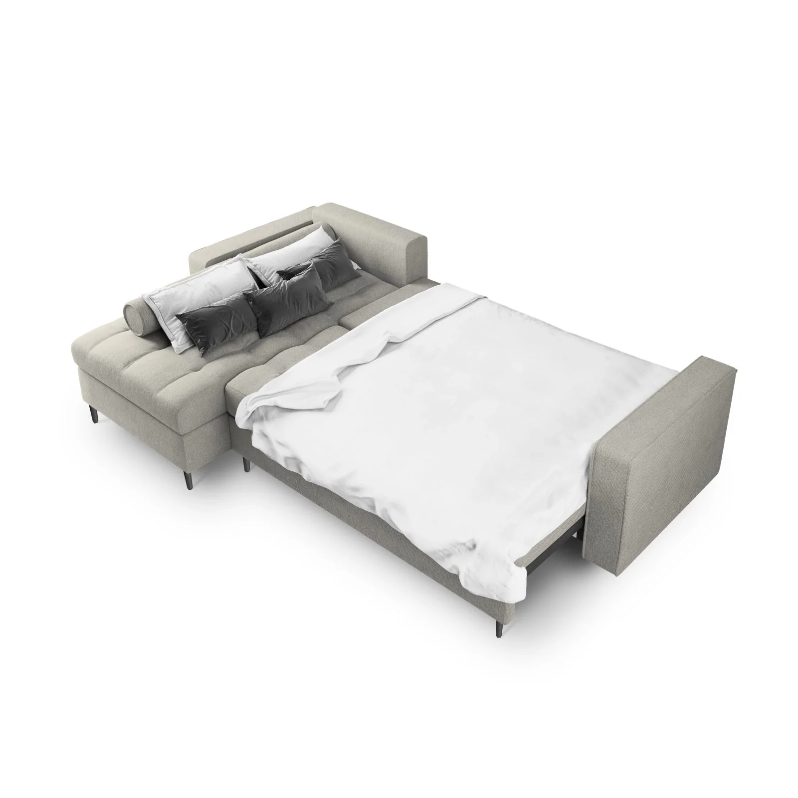 Aspen 5-Sitzer Ecksofa mit Schlaffunktion und Stauraum, Linke Seite, aus Samt oder Strukturstoff, 240x175x96 cm - Image 135