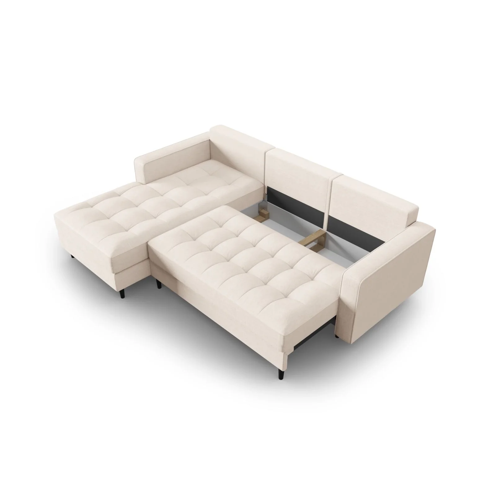 Aspen 5-Sitzer Ecksofa mit Schlaffunktion und Stauraum, Linke Seite, aus Samt oder Strukturstoff, 240x175x96 cm - Image 146