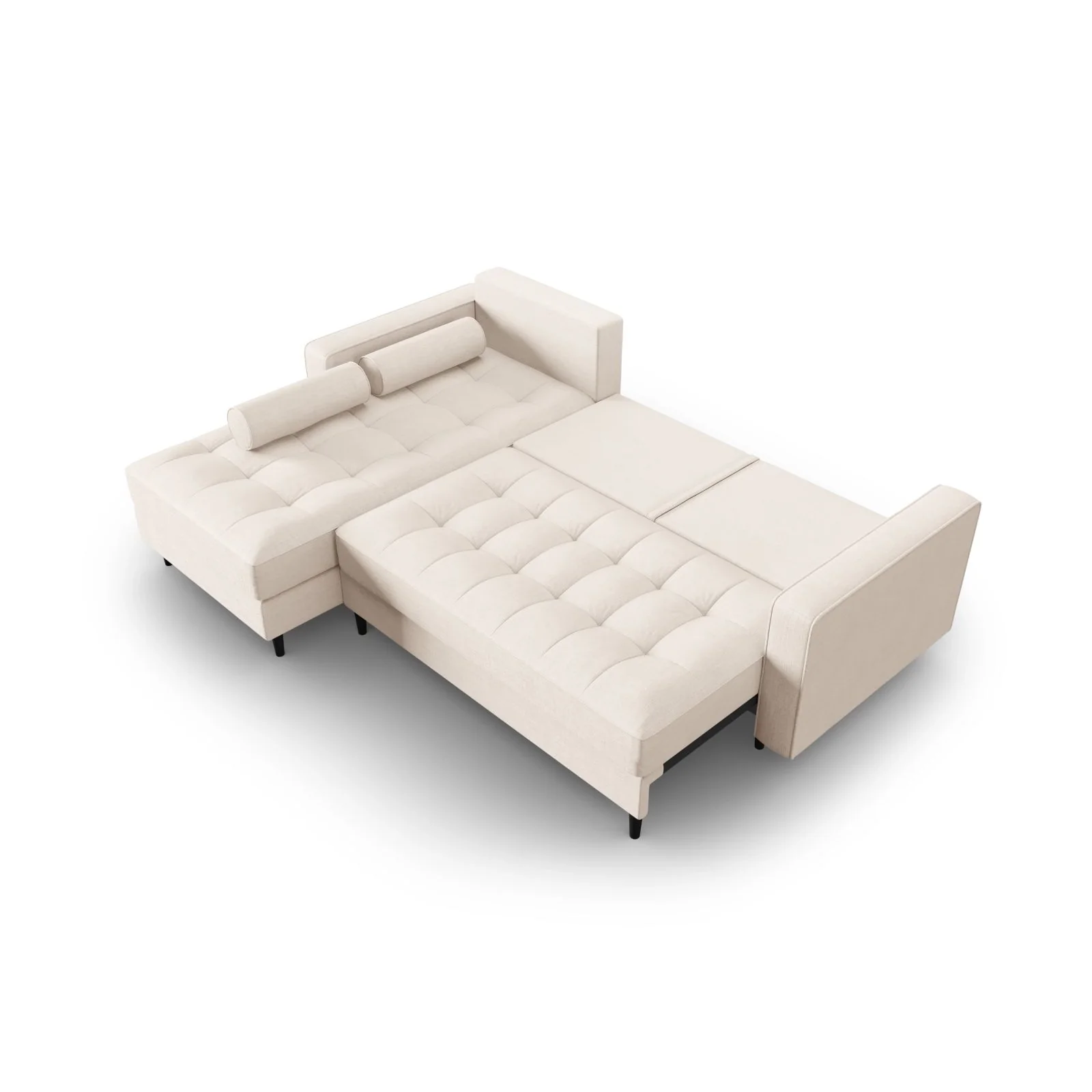 Aspen 5-Sitzer Ecksofa mit Schlaffunktion und Stauraum, Linke Seite, aus Samt oder Strukturstoff, 240x175x96 cm - Image 147
