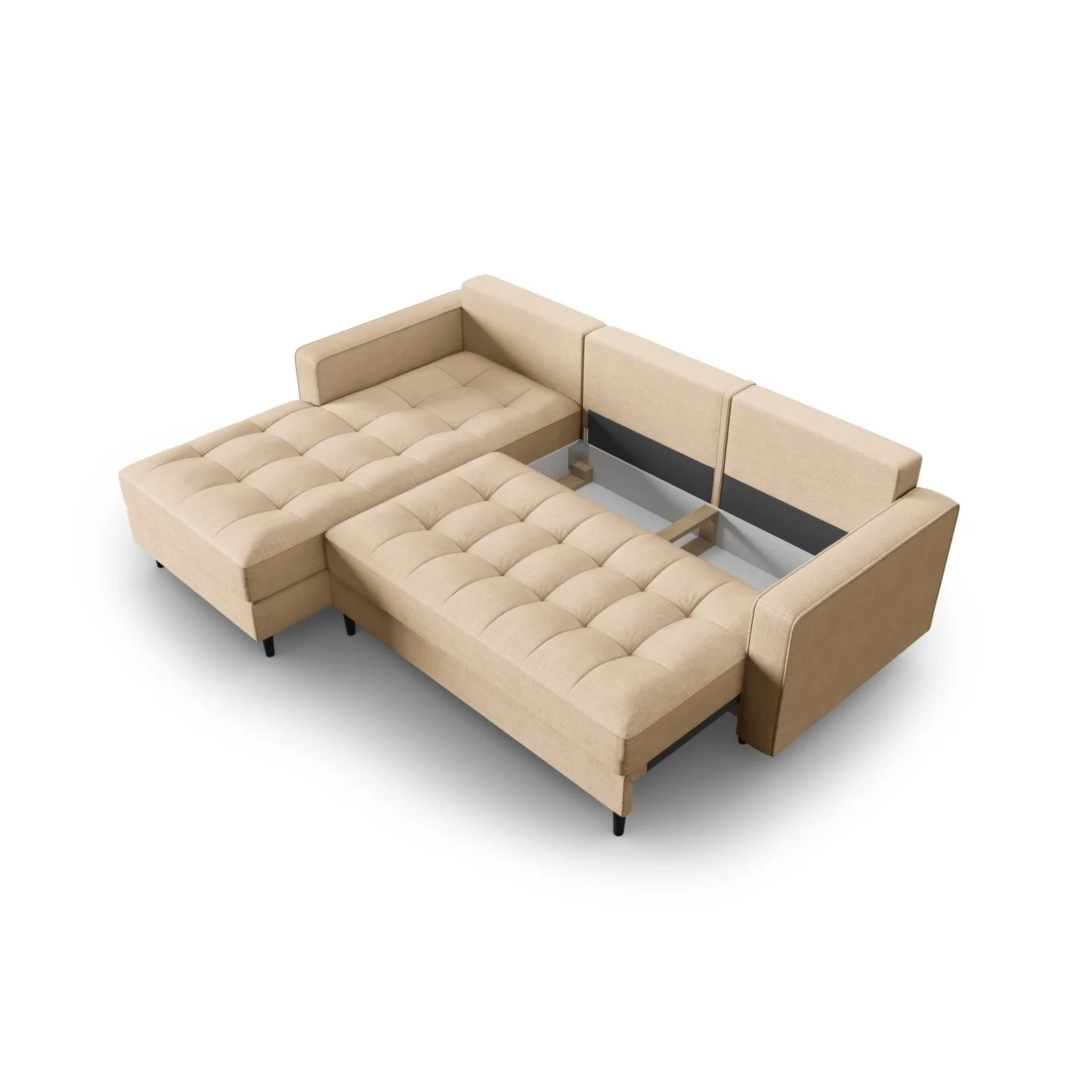 Aspen 5-Sitzer Ecksofa mit Schlaffunktion und Stauraum, Linke Seite, aus Samt oder Strukturstoff, 240x175x96 cm - Image 154