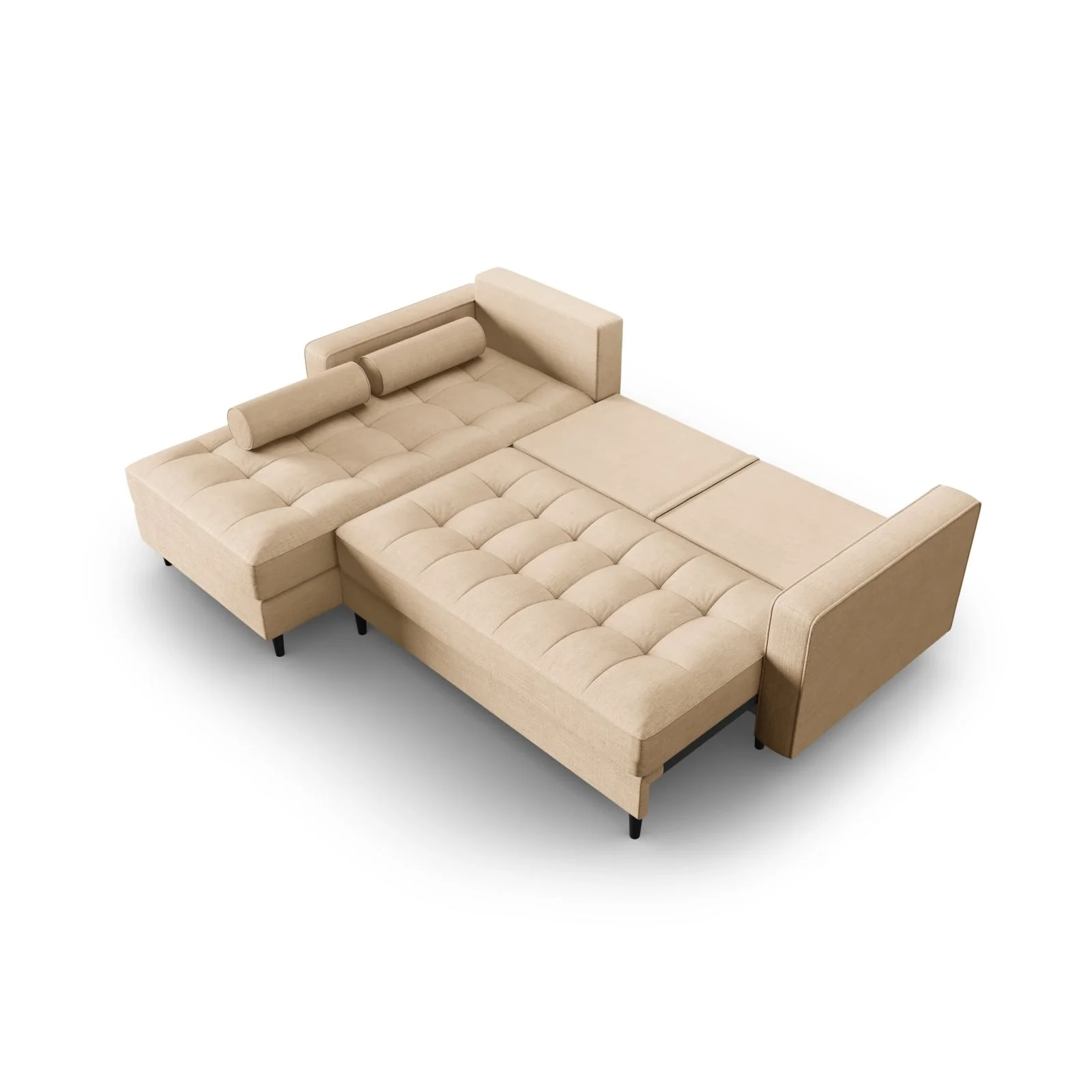Aspen 5-Sitzer Ecksofa mit Schlaffunktion und Stauraum, Linke Seite, aus Samt oder Strukturstoff, 240x175x96 cm - Image 155