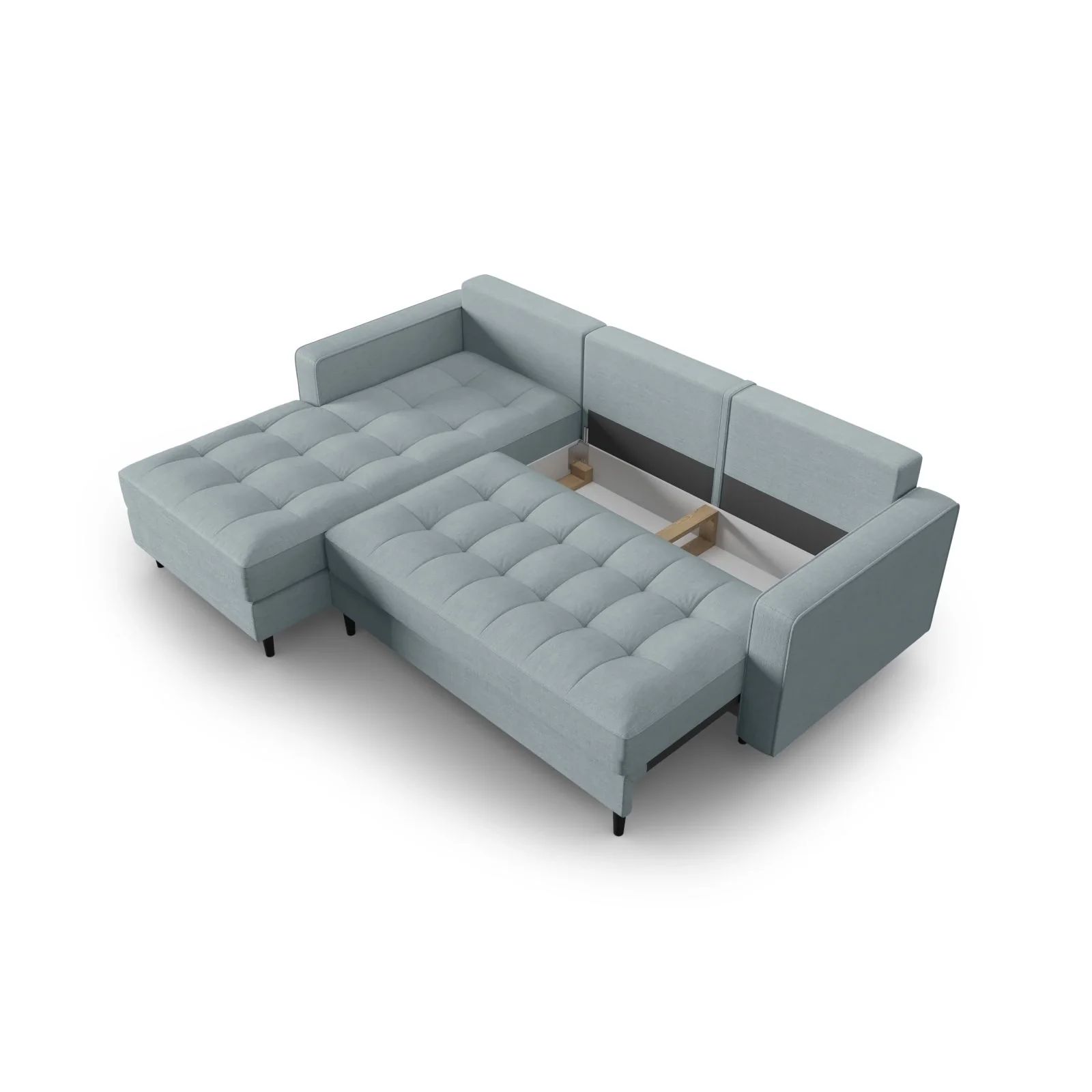 Aspen 5-Sitzer Ecksofa mit Schlaffunktion und Stauraum, Linke Seite, aus Samt oder Strukturstoff, 240x175x96 cm - Image 162