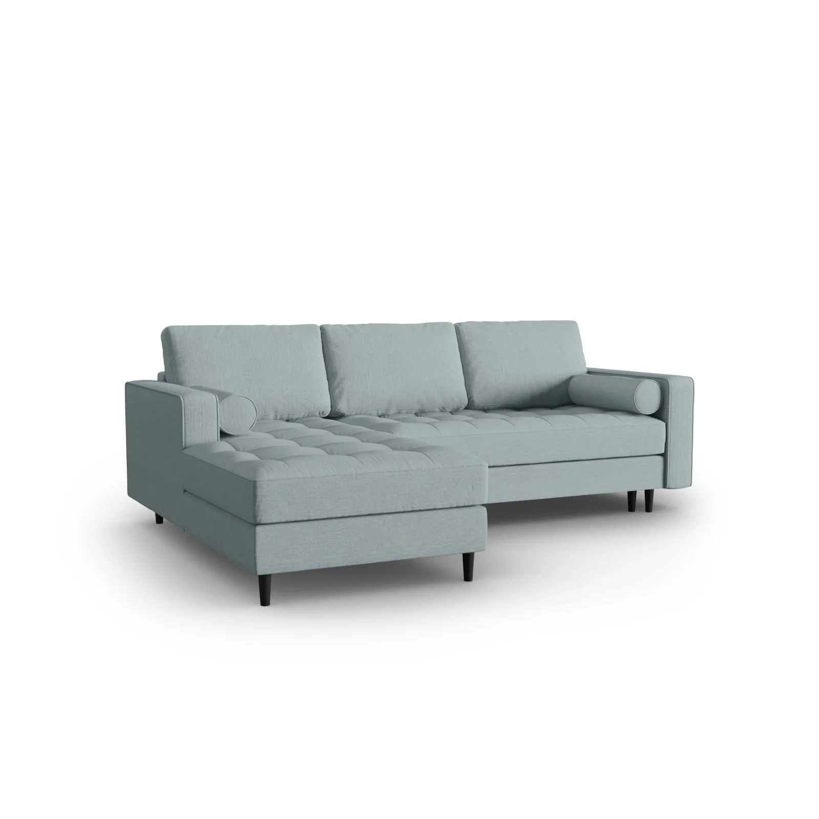 Aspen 5-Sitzer Ecksofa mit Schlaffunktion und Stauraum, Linke Seite, aus Samt oder Strukturstoff, 240x175x96 cm - Image 165