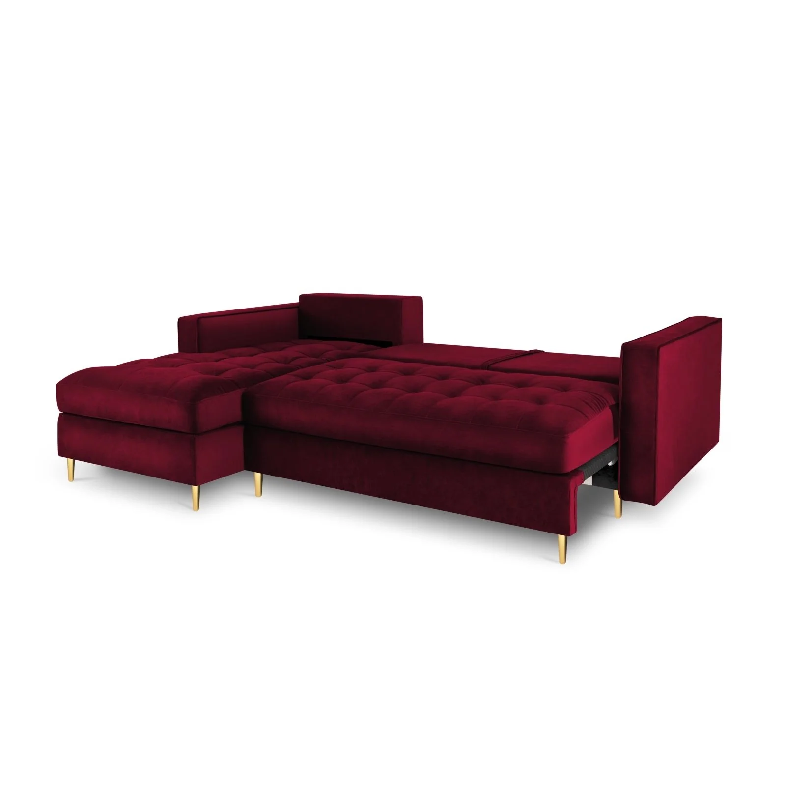 Aspen 5-Sitzer Ecksofa mit Schlaffunktion und Stauraum, Linke Seite, aus Samt oder Strukturstoff, 240x175x96 cm - Image 17