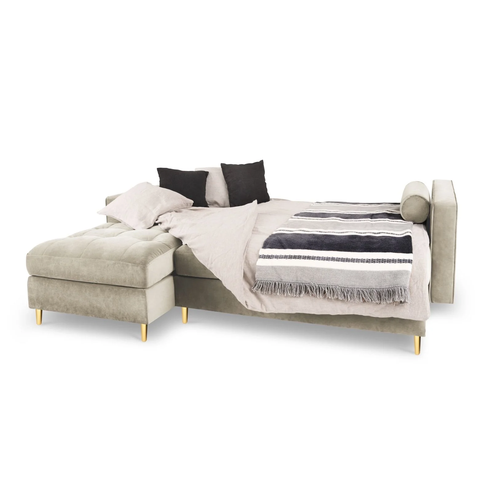 Aspen 5-Sitzer Ecksofa mit Schlaffunktion und Stauraum, Linke Seite, aus Samt oder Strukturstoff, 240x175x96 cm - Image 20