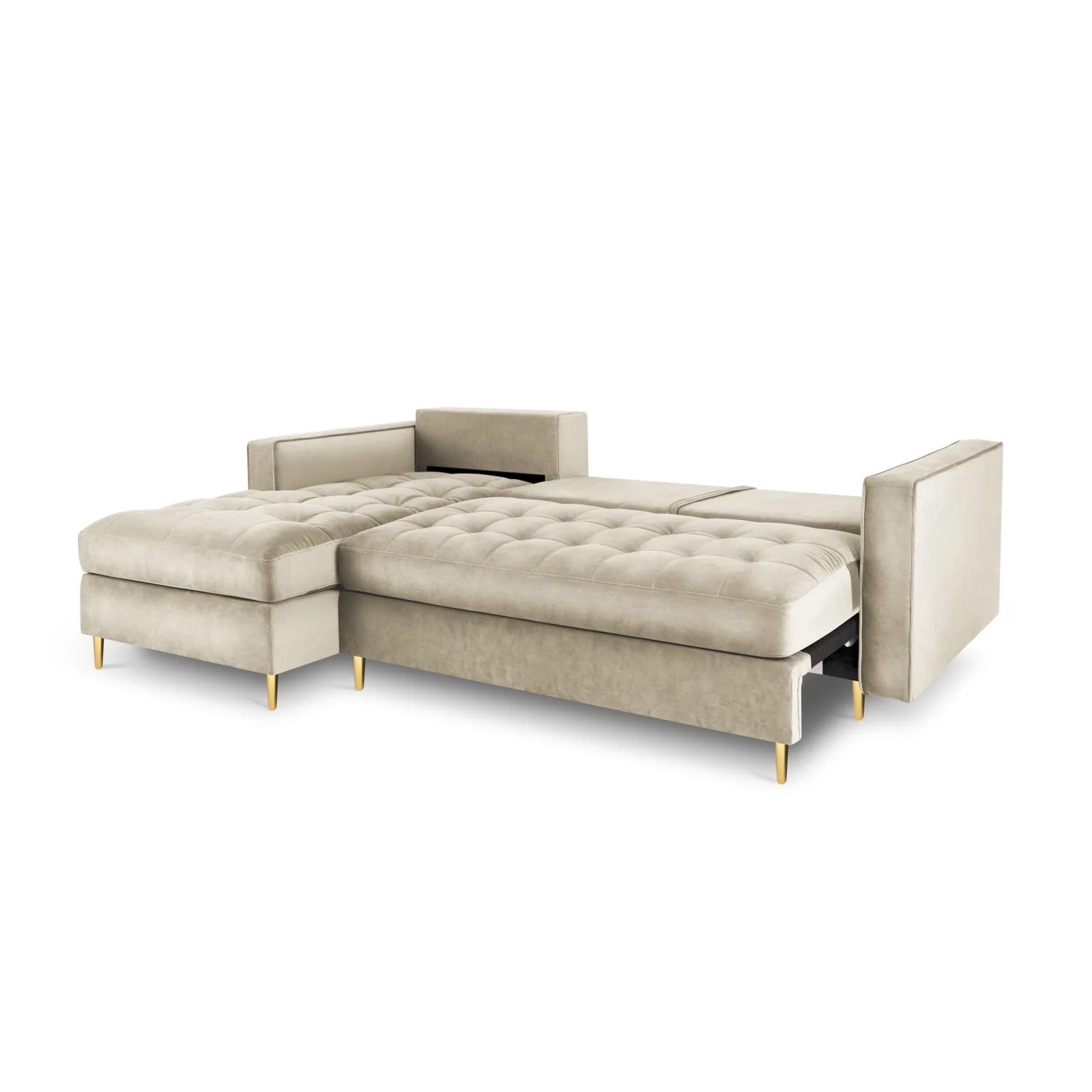 Aspen 5-Sitzer Ecksofa mit Schlaffunktion und Stauraum, Linke Seite, aus Samt oder Strukturstoff, 240x175x96 cm - Image 23
