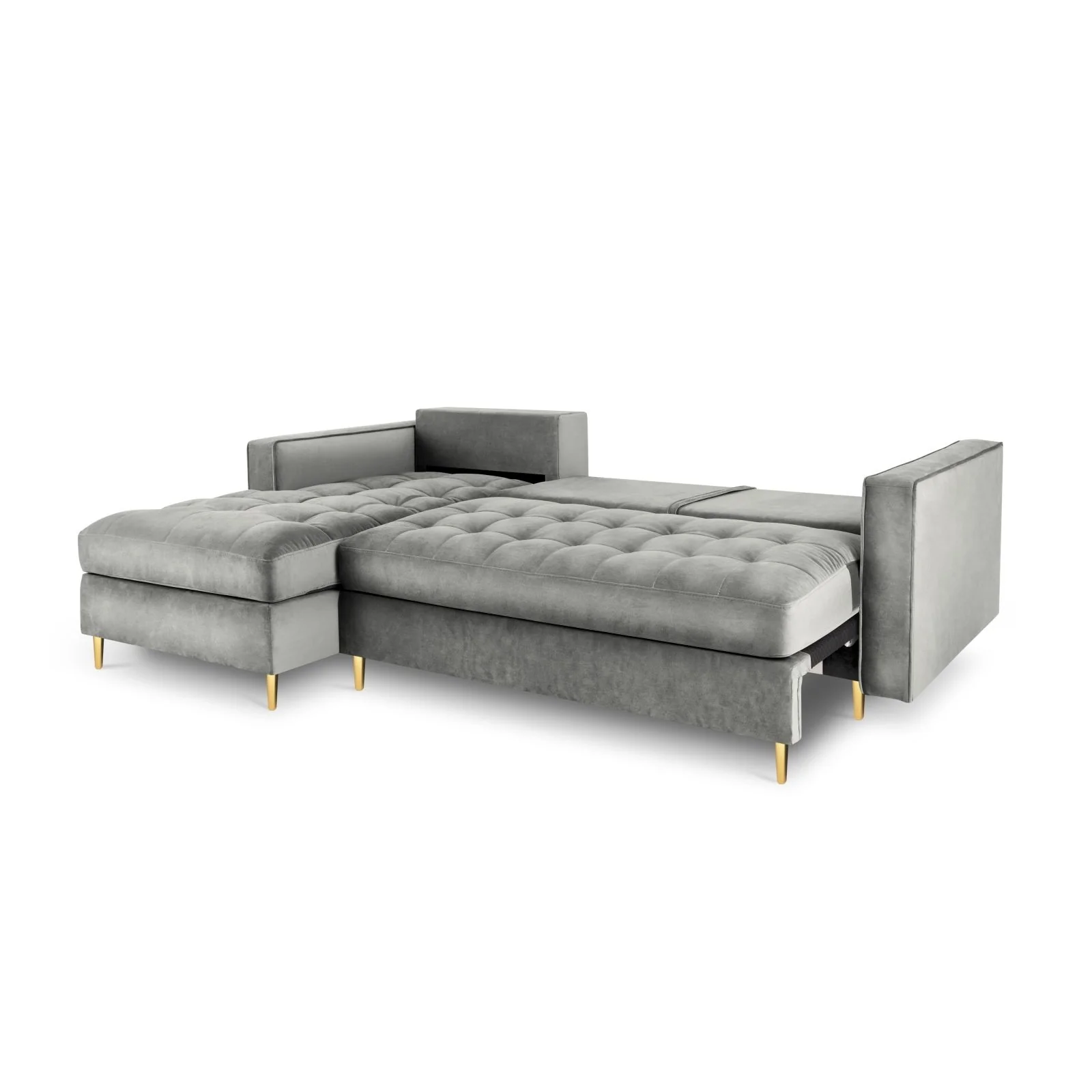 Aspen 5-Sitzer Ecksofa mit Schlaffunktion und Stauraum, Linke Seite, aus Samt oder Strukturstoff, 240x175x96 cm - Image 29