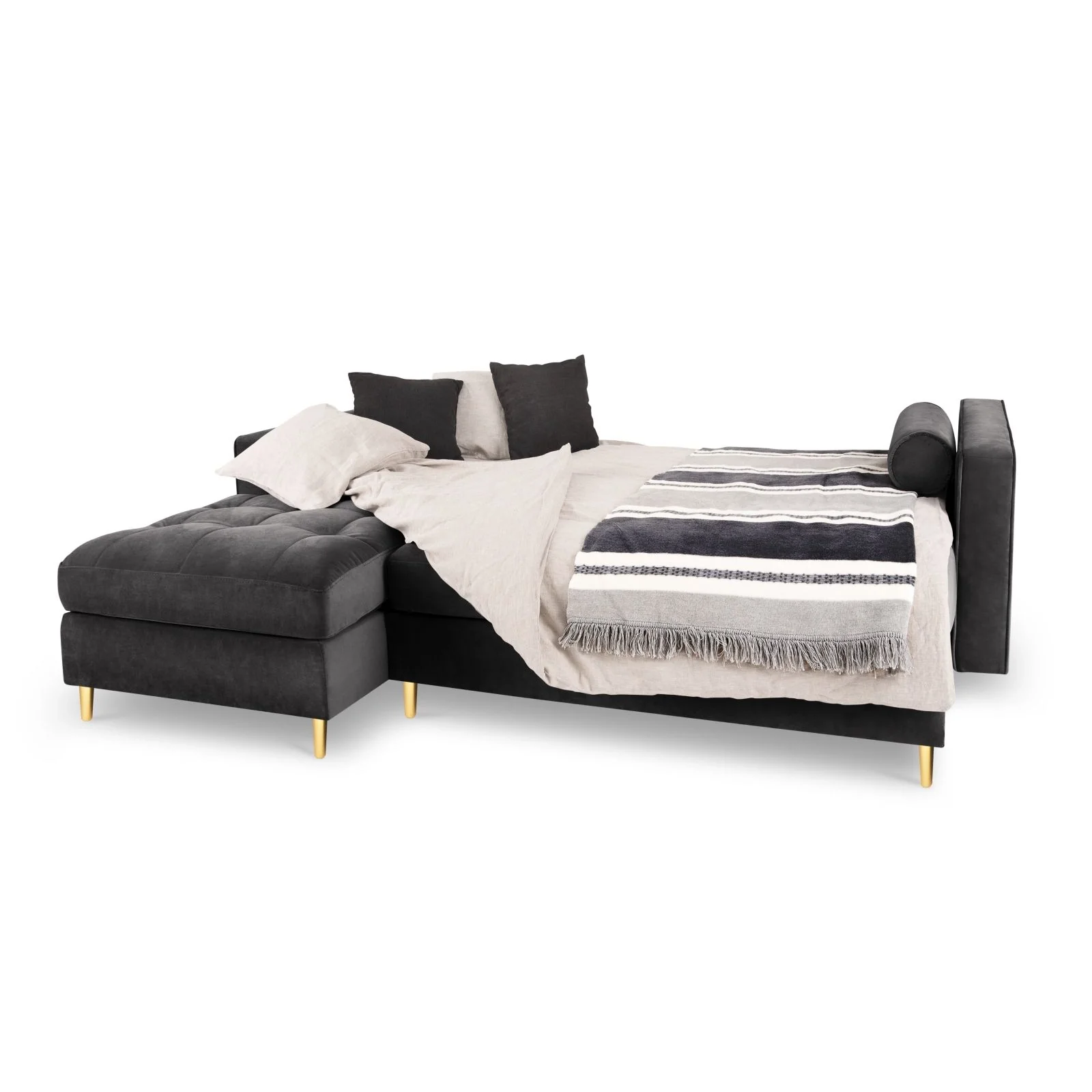 Aspen 5-Sitzer Ecksofa mit Schlaffunktion und Stauraum, Linke Seite, aus Samt oder Strukturstoff, 240x175x96 cm - Image 32