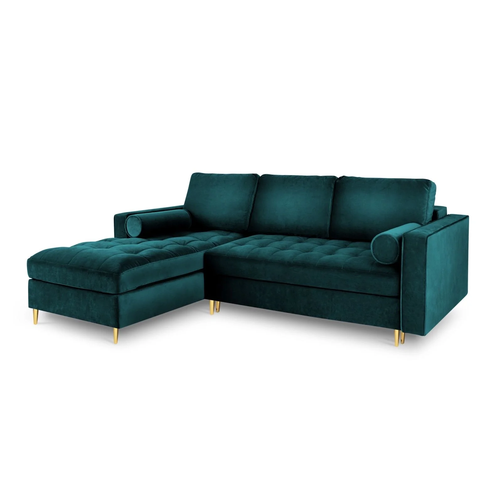 Aspen 5-Sitzer Ecksofa mit Schlaffunktion und Stauraum, Linke Seite, aus Samt oder Strukturstoff, 240x175x96 cm - Image 37