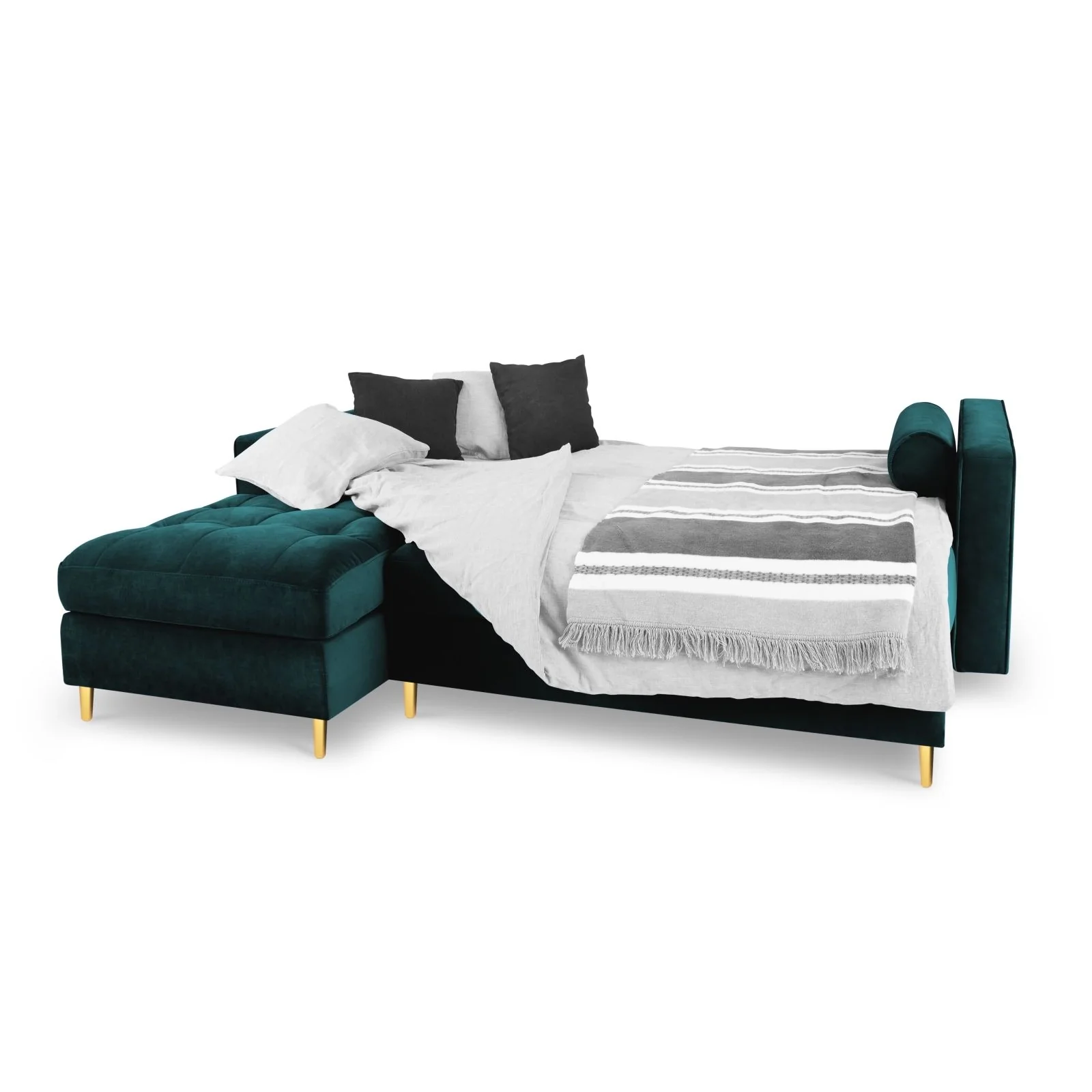 Aspen 5-Sitzer Ecksofa mit Schlaffunktion und Stauraum, Linke Seite, aus Samt oder Strukturstoff, 240x175x96 cm - Image 38
