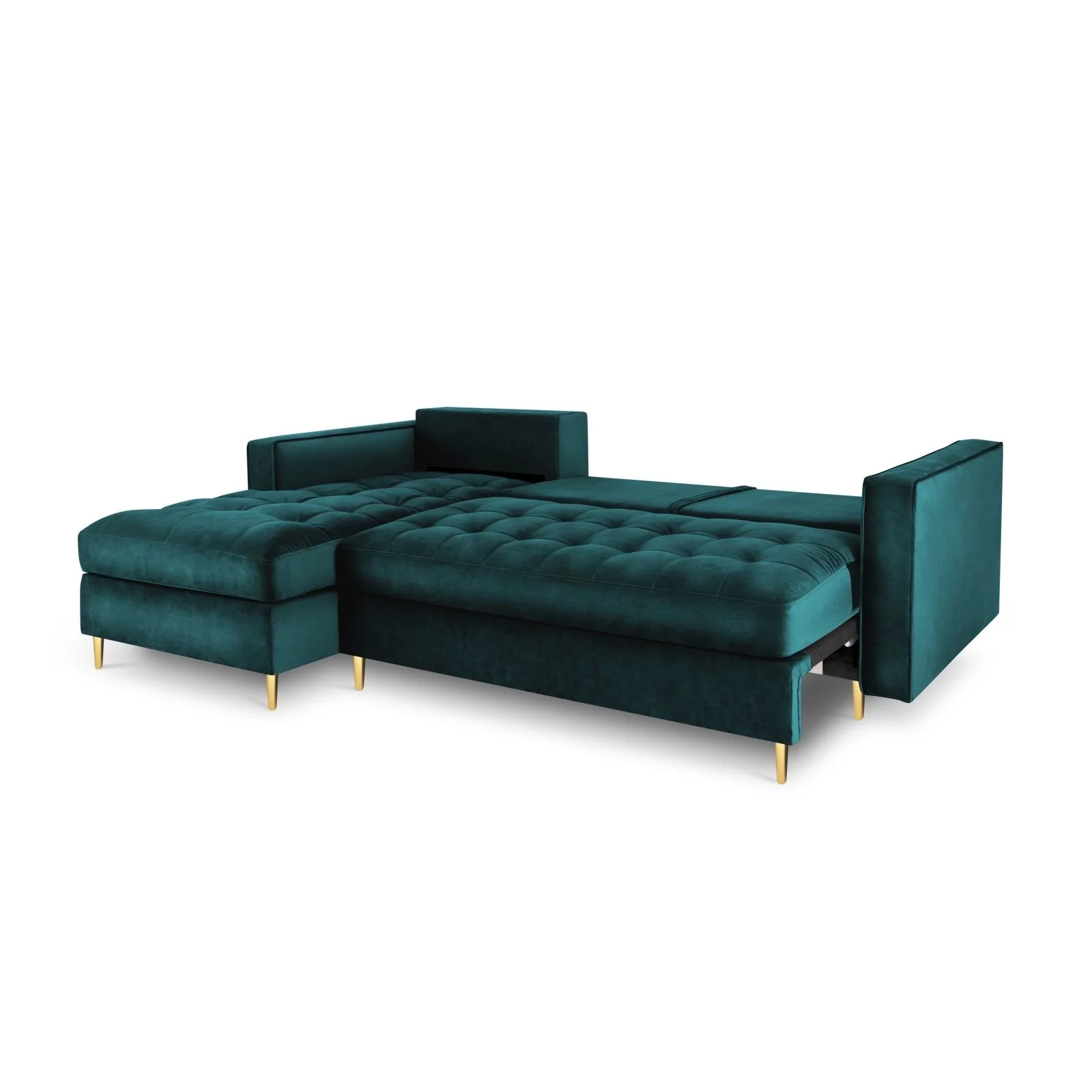 Aspen 5-Sitzer Ecksofa mit Schlaffunktion und Stauraum, Linke Seite, aus Samt oder Strukturstoff, 240x175x96 cm - Image 41