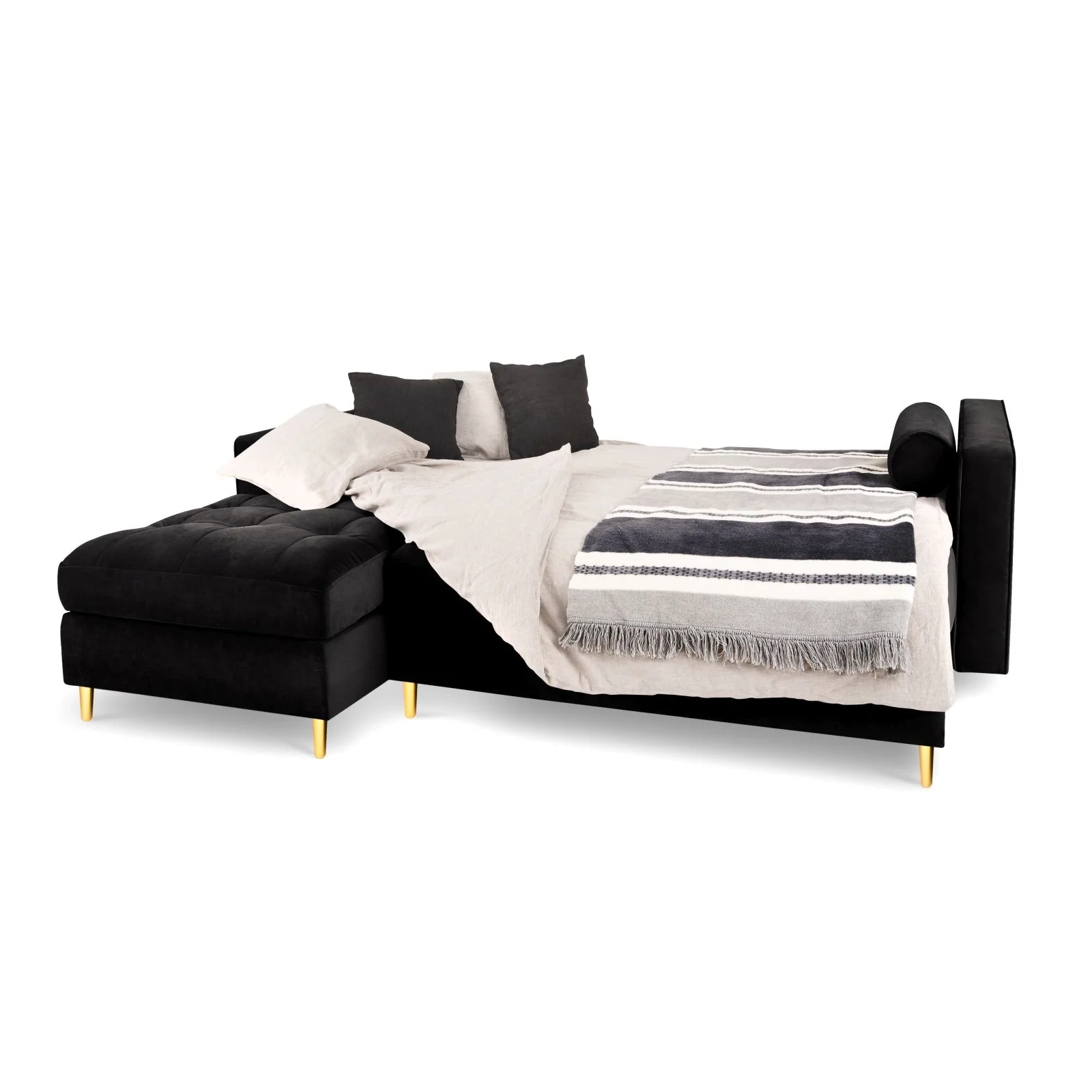 Aspen 5-Sitzer Ecksofa mit Schlaffunktion und Stauraum, Linke Seite, aus Samt oder Strukturstoff, 240x175x96 cm - Image 44