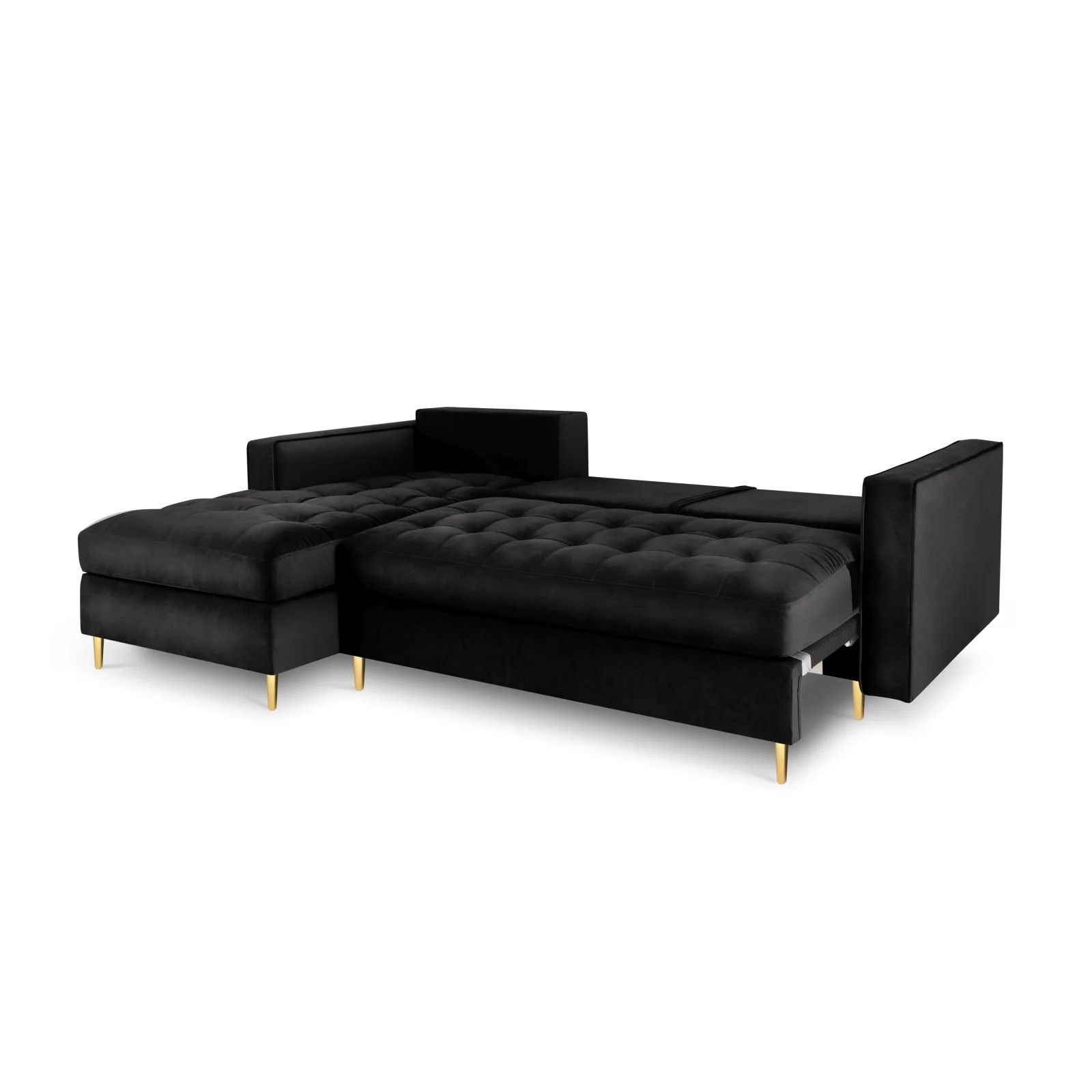 Aspen 5-Sitzer Ecksofa mit Schlaffunktion und Stauraum, Linke Seite, aus Samt oder Strukturstoff, 240x175x96 cm - Image 47