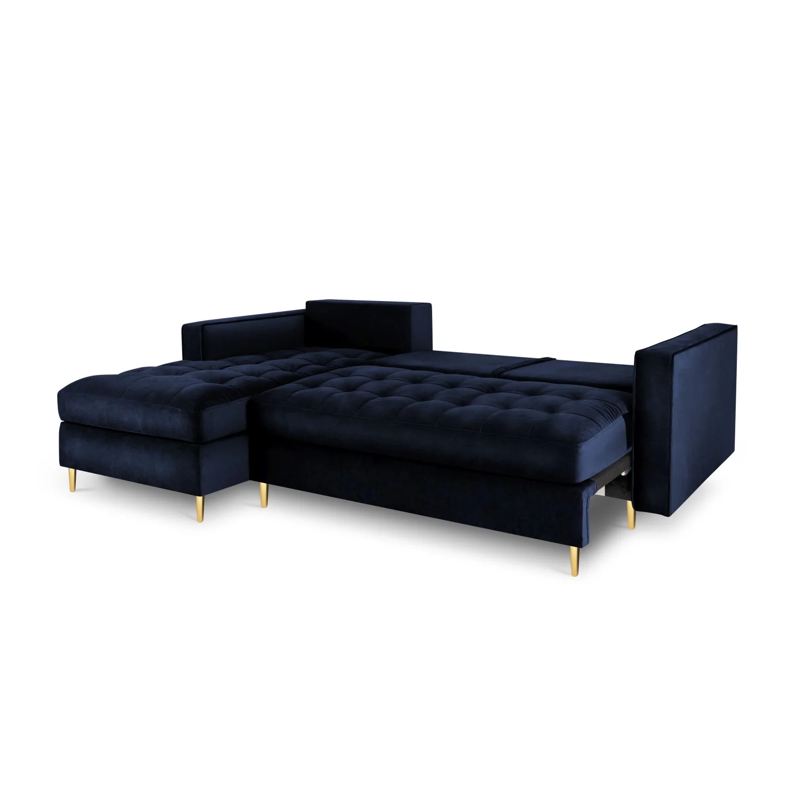 Aspen 5-Sitzer Ecksofa mit Schlaffunktion und Stauraum, Linke Seite, aus Samt oder Strukturstoff, 240x175x96 cm - Image 5