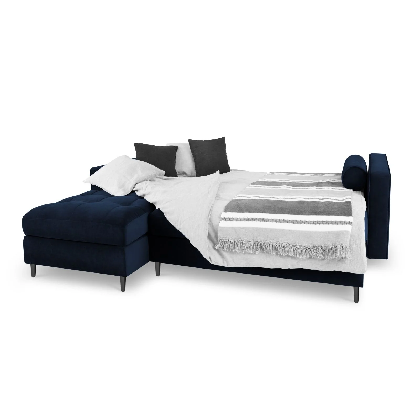 Aspen 5-Sitzer Ecksofa mit Schlaffunktion und Stauraum, Linke Seite, aus Samt oder Strukturstoff, 240x175x96 cm - Image 50