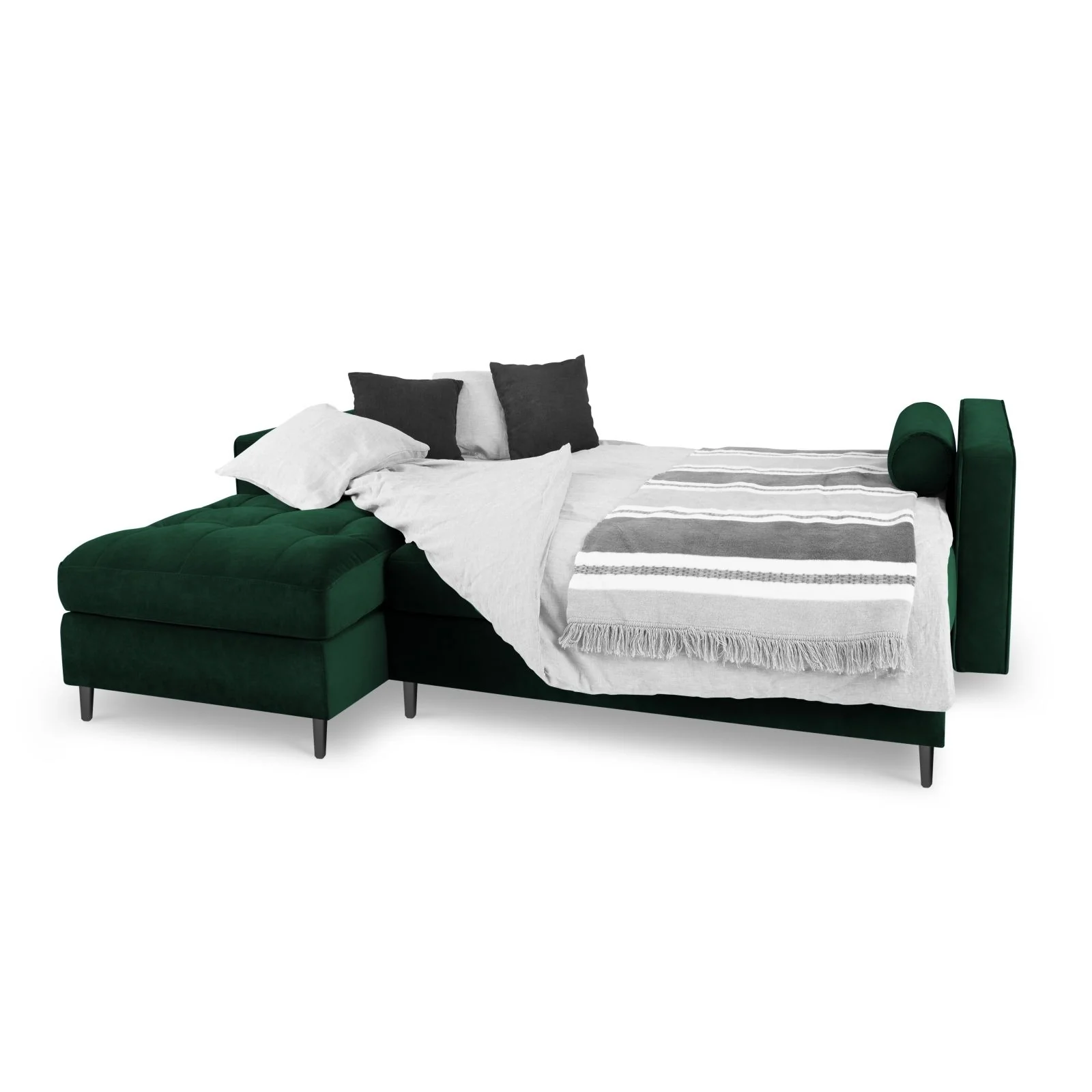 Aspen 5-Sitzer Ecksofa mit Schlaffunktion und Stauraum, Linke Seite, aus Samt oder Strukturstoff, 240x175x96 cm - Image 56