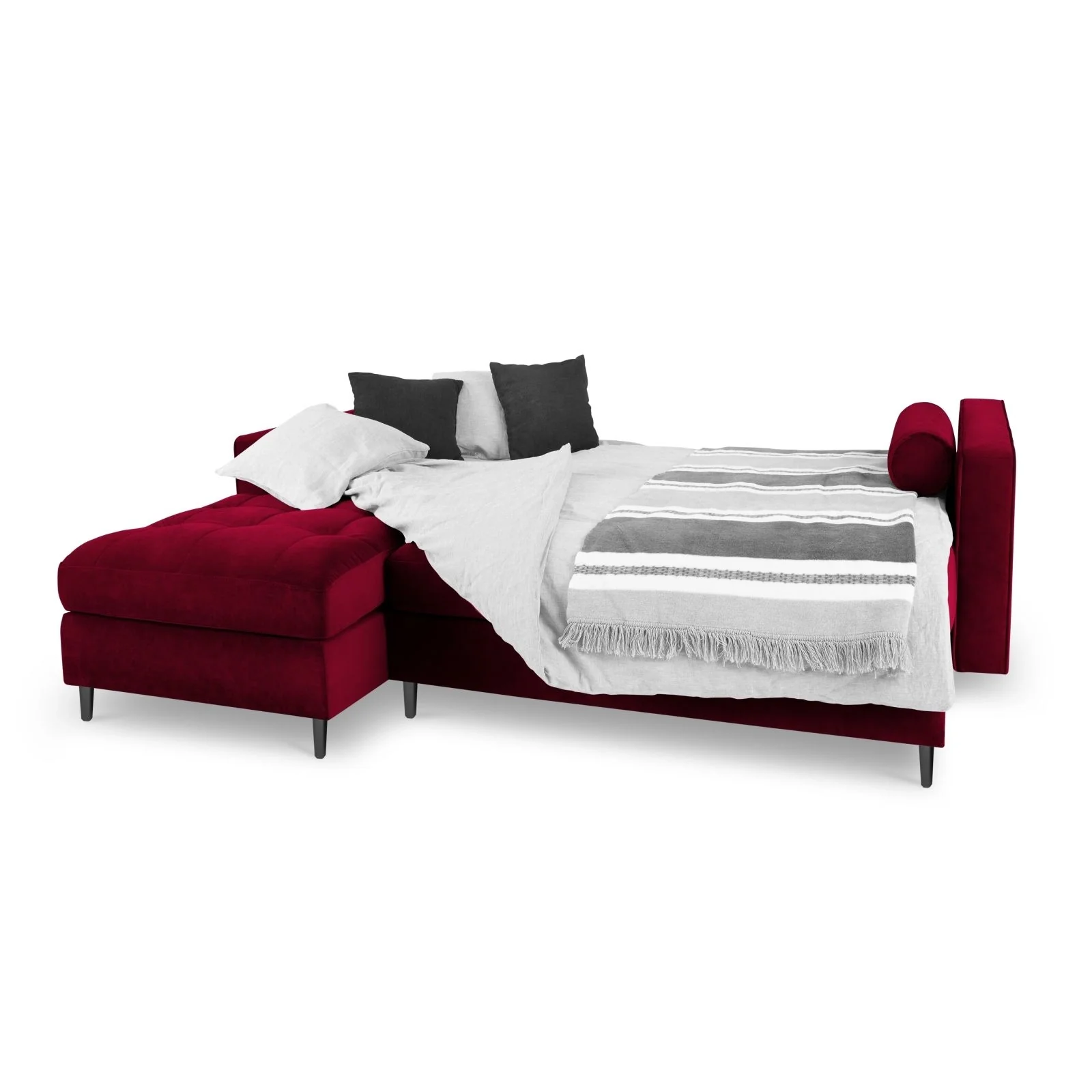 Aspen 5-Sitzer Ecksofa mit Schlaffunktion und Stauraum, Linke Seite, aus Samt oder Strukturstoff, 240x175x96 cm - Image 62